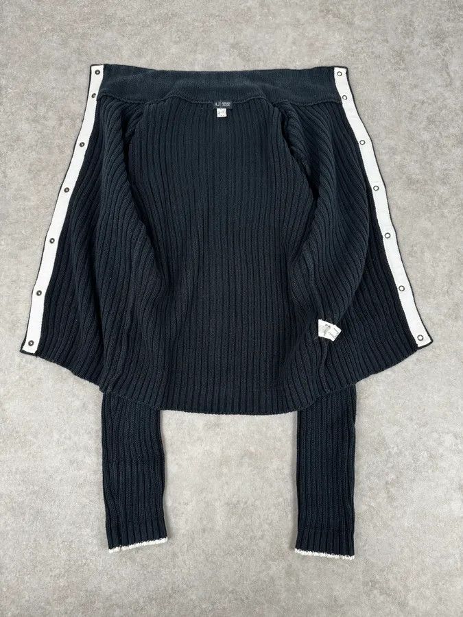 Armani Armani Navy Buttoned Turtleneck Wool Sweater Size S / US 4 / IT 40 - 7 Thumbnail