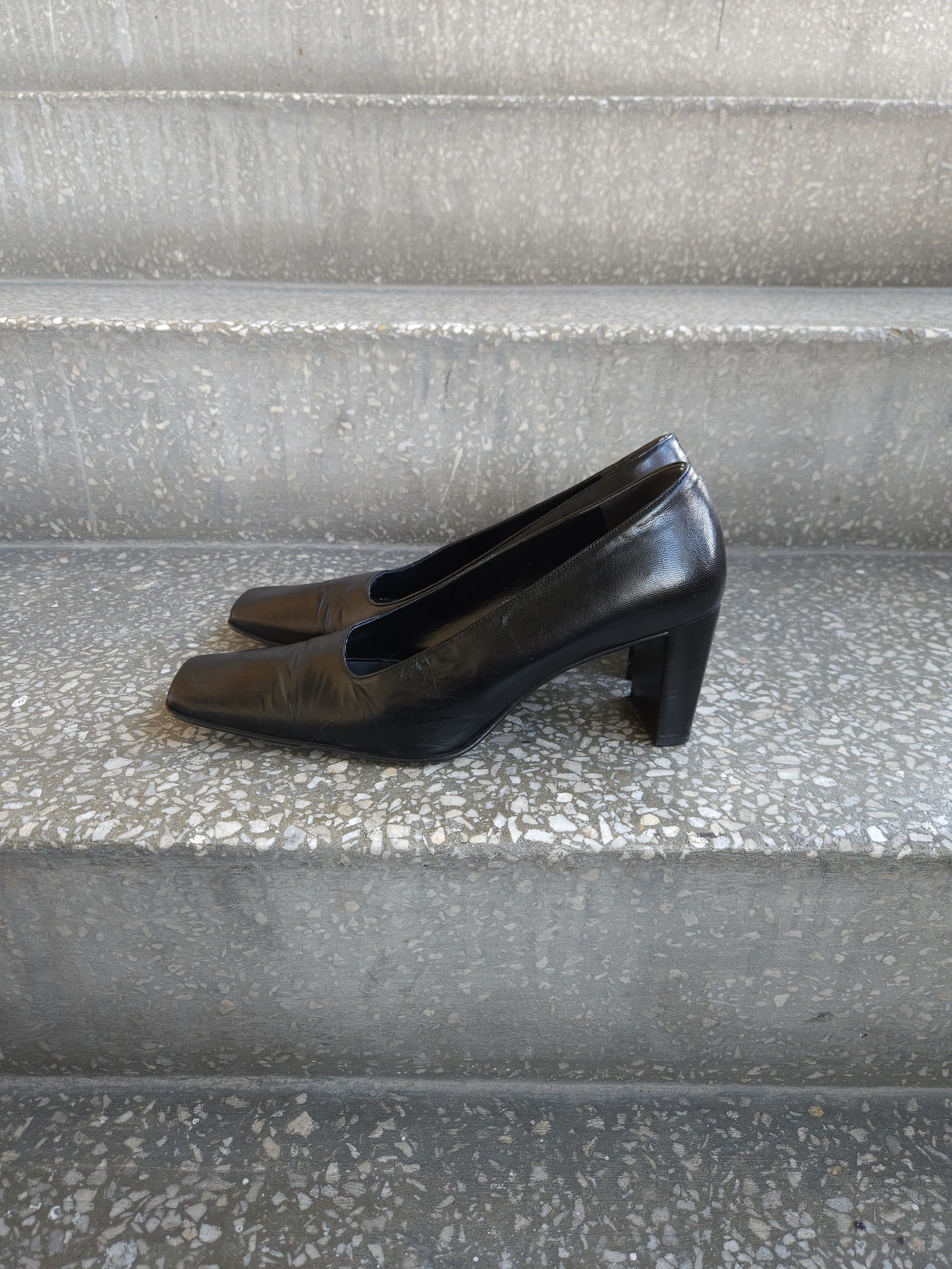 靴 Archive Gucci square toe leather mules Gucci × Tom Ford × Vintage Archive Gucci square toe block heel