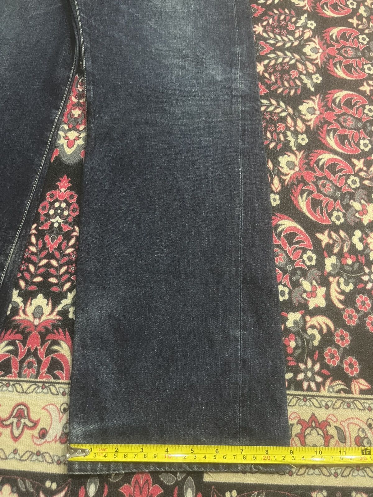 Vintage Japan Brand Dark Blue Faded Washed Buckle Back Selvedge Jean Size US 33 - 16 Thumbnail
