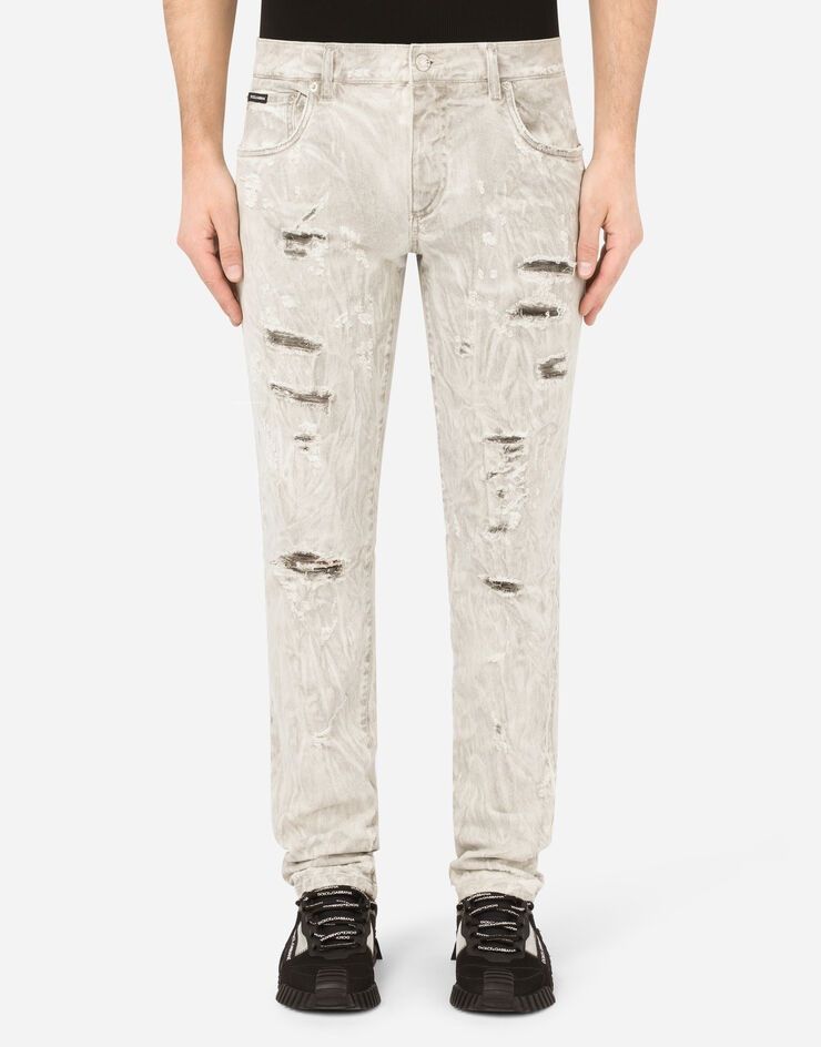 Dolce & Gabbana o1y0125 Logo Jeans in Light Grey Size US 30 / EU 46 - 2 Thumbnail