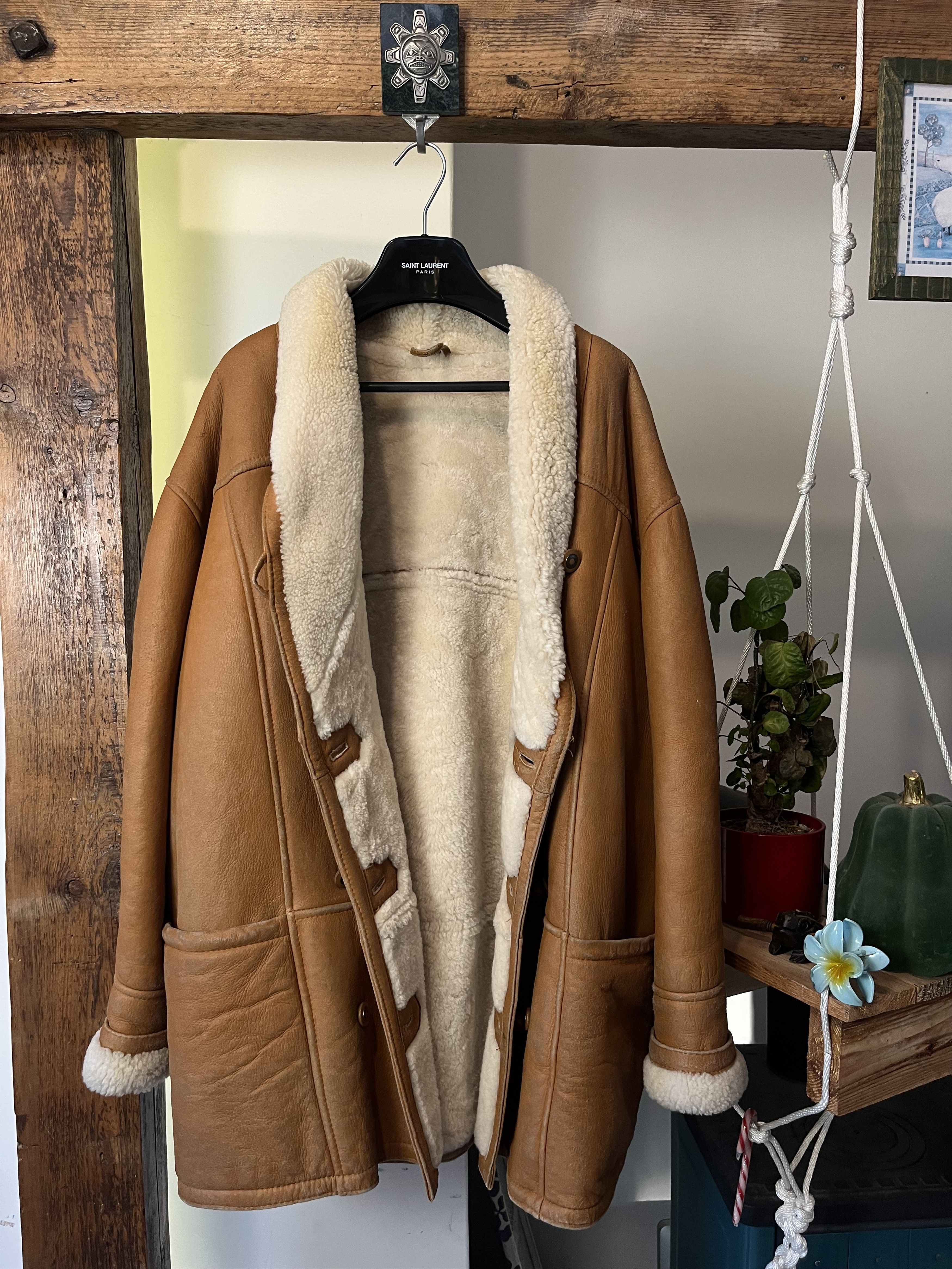 Other Vintage 80s Real Leather Wool Military Heavy Coat Size US L / EU 52-54 / 3 - 1 Thumbnail
