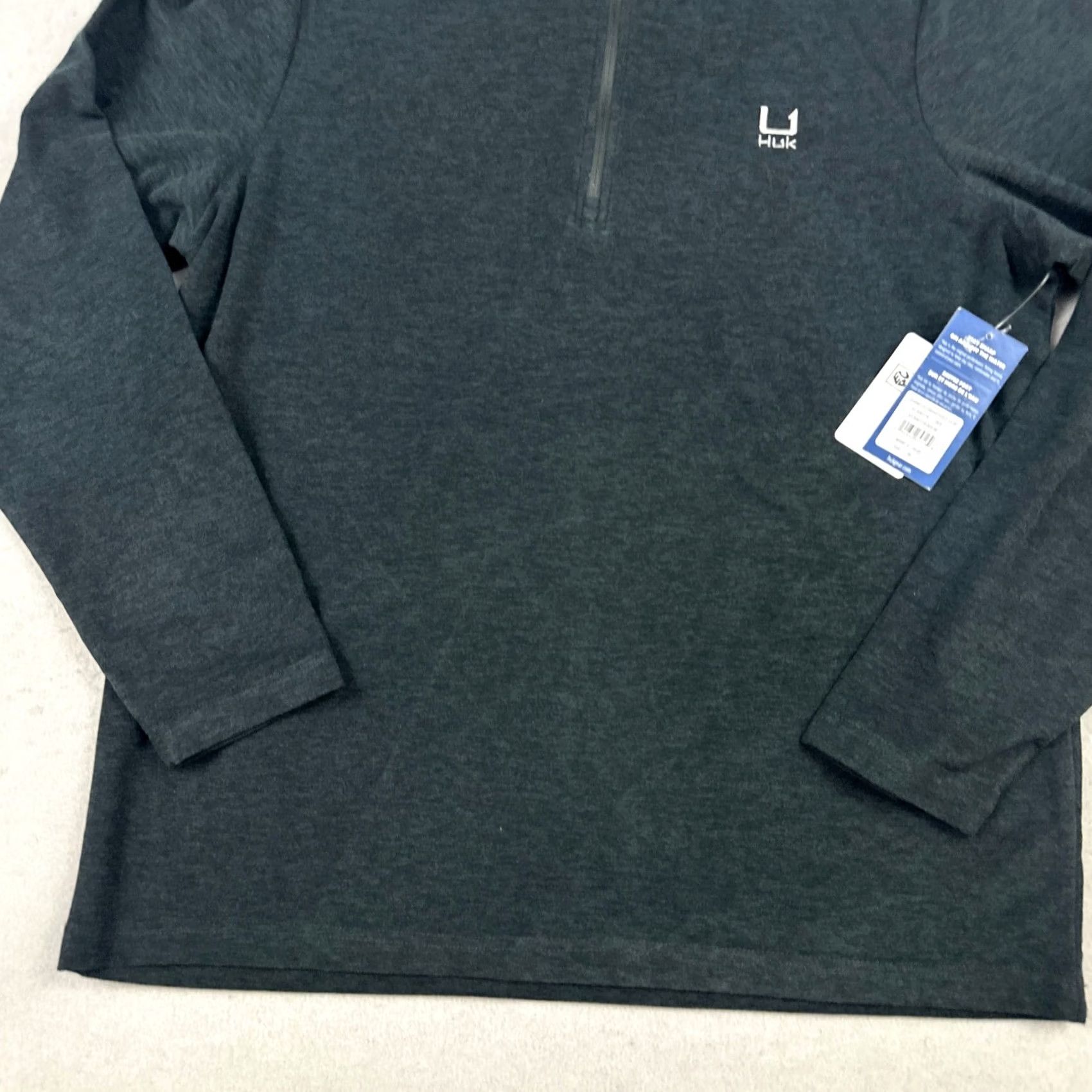 Vintage Huk Sweater Men Medium Grey Charcoal 1/4 Zip Leeward Fleece Pullover Performance Size US M / EU 48-50 / 2 - 3 Thumbnail