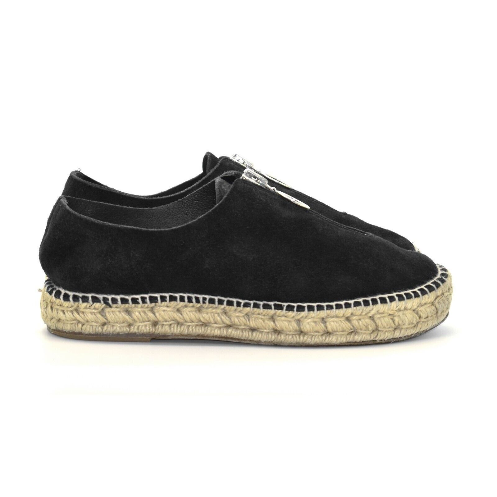 Alexander Wang A6 ALEXANDER WANG Devon Black Suede Espadrille Flat Shoes 40 Size US 10 / IT 40 - 2 Thumbnail