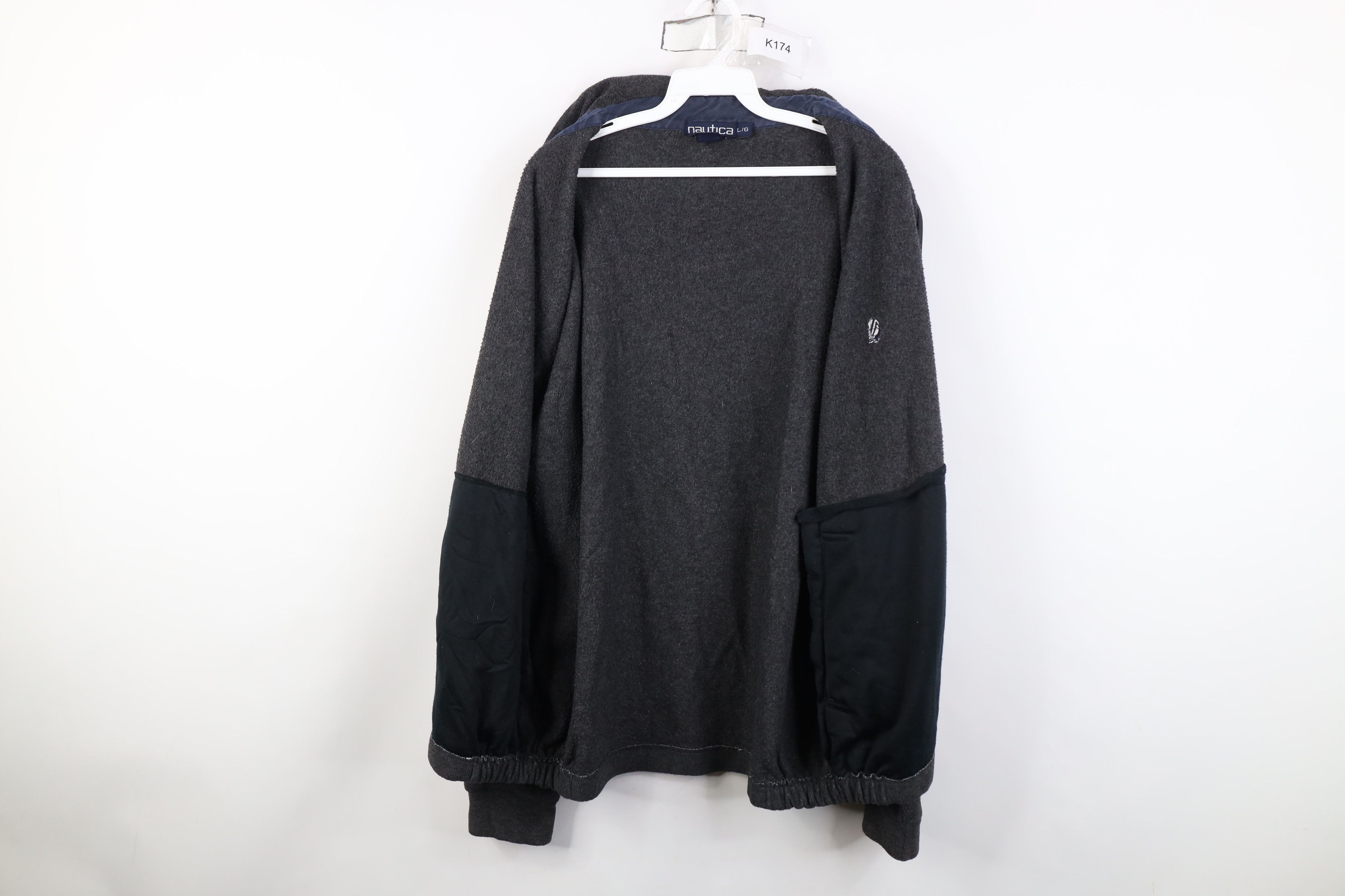Nautica Vintage 90s Nautica Full Zip Fleece Bomber Jacket Gray Size US L / EU 52-54 / 3 - 10 Thumbnail