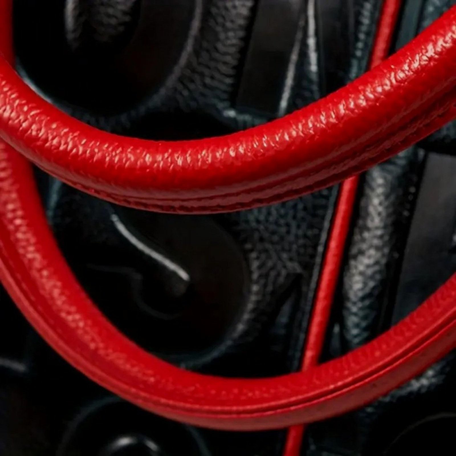 Other Genuine Leather Letter Embossed Tote Bag - Black/Red Size ONE SIZE - 7 Thumbnail