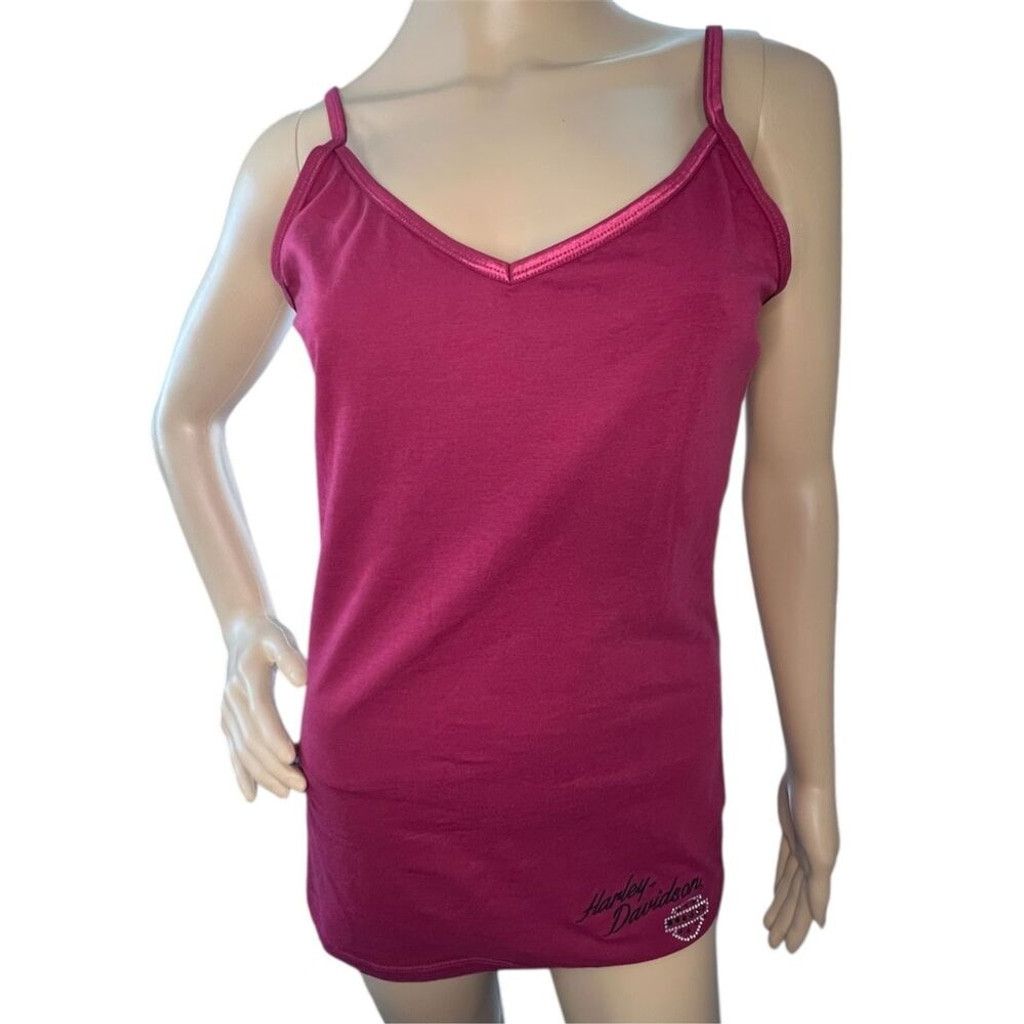 Harley Davidson Harley Davidson Cami With Embroidered Logo And Rhinestones Size L / US 10 / IT 46 - 1 Thumbnail