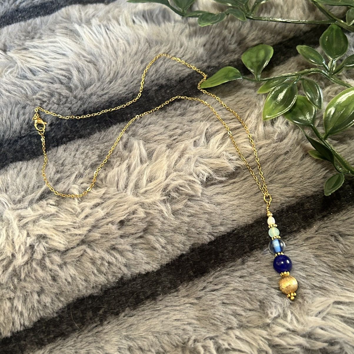 Handmade Handcrafted vintage bead drop pendant on chain necklace Size ONE SIZE - 6 Thumbnail