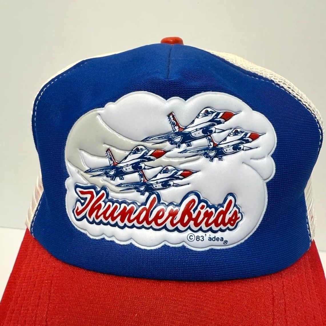 Vintage VINTAGE 80s Thunderbirds Fight Jets Snapback Trucker Hat Adjustable Size ONE SIZE - 3 Thumbnail