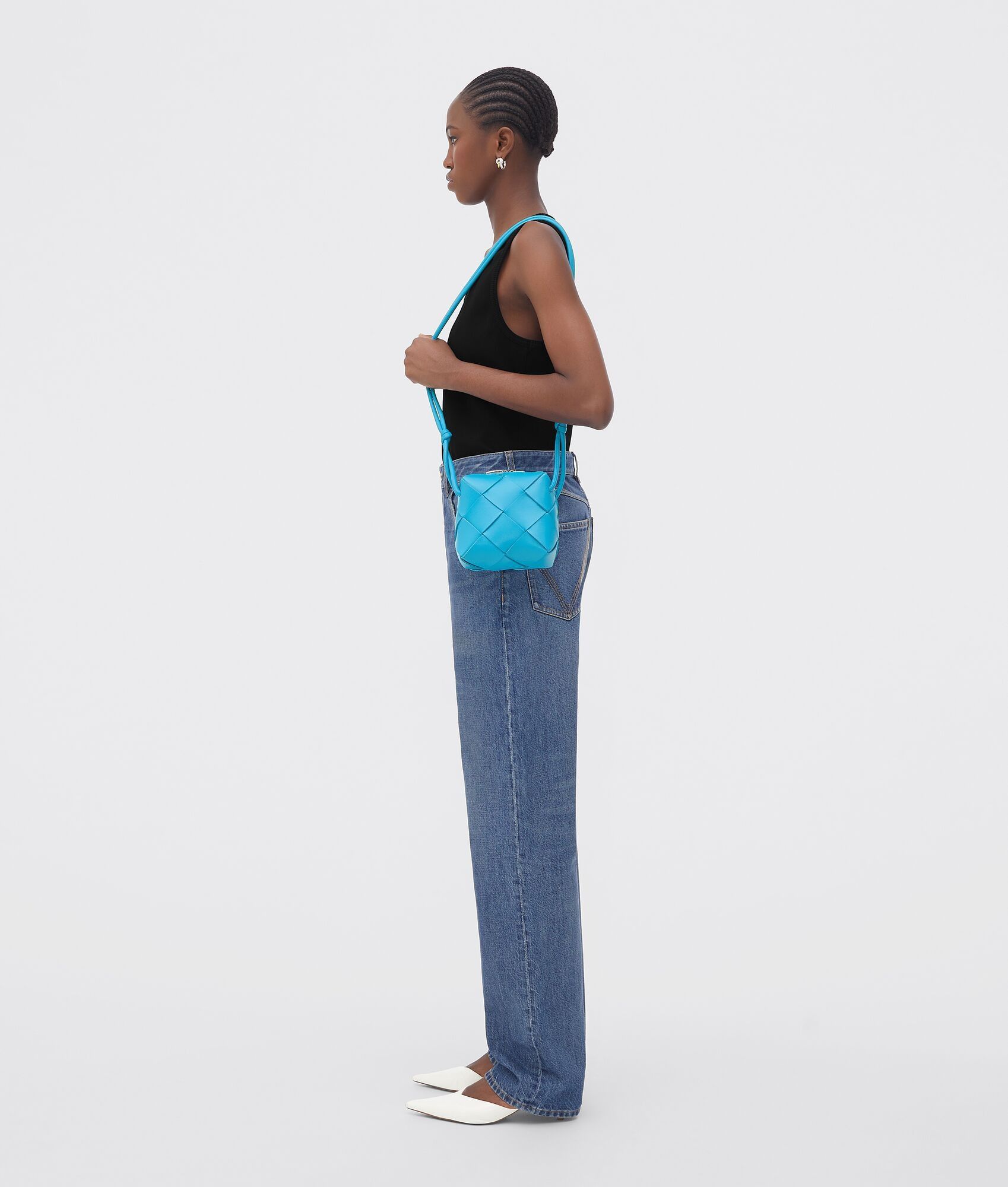 Bottega Veneta o1lf3ng10525 Size: OS / Mini Cassette Camera Bag Pool Blue Size ONE SIZE - 5 Thumbnail
