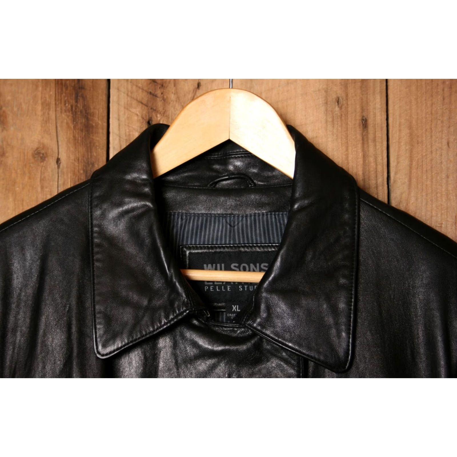 Vintage VINTAGE WILSONS Pelle Studio Black Leather Snap Button Belted Coat Women's XL Coat Mens? Size XL / US 12-14 / IT 48-50 - 2 Thumbnail