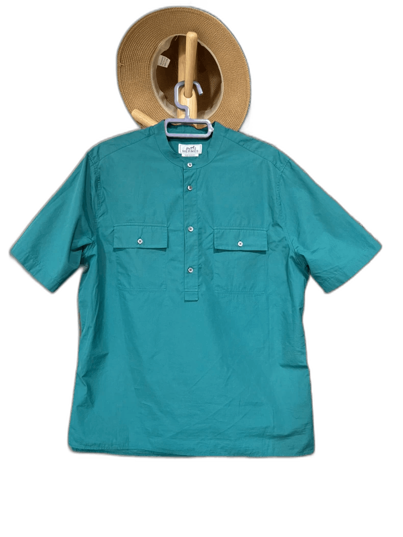 Hermes Hermes Short Sleeve Jacket Shirt Size US L / EU 52-54 / 3 - 1 Thumbnail