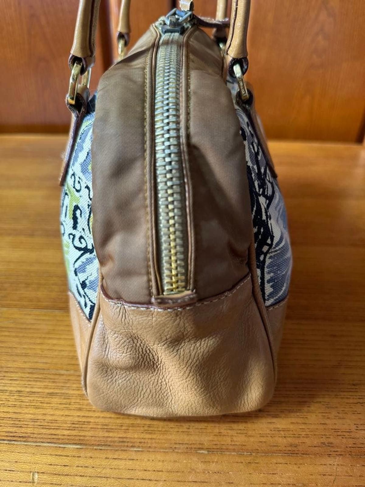 Prada Prada - Canvas Leather Handbag Abstract Print Size ONE SIZE - 2 Thumbnail