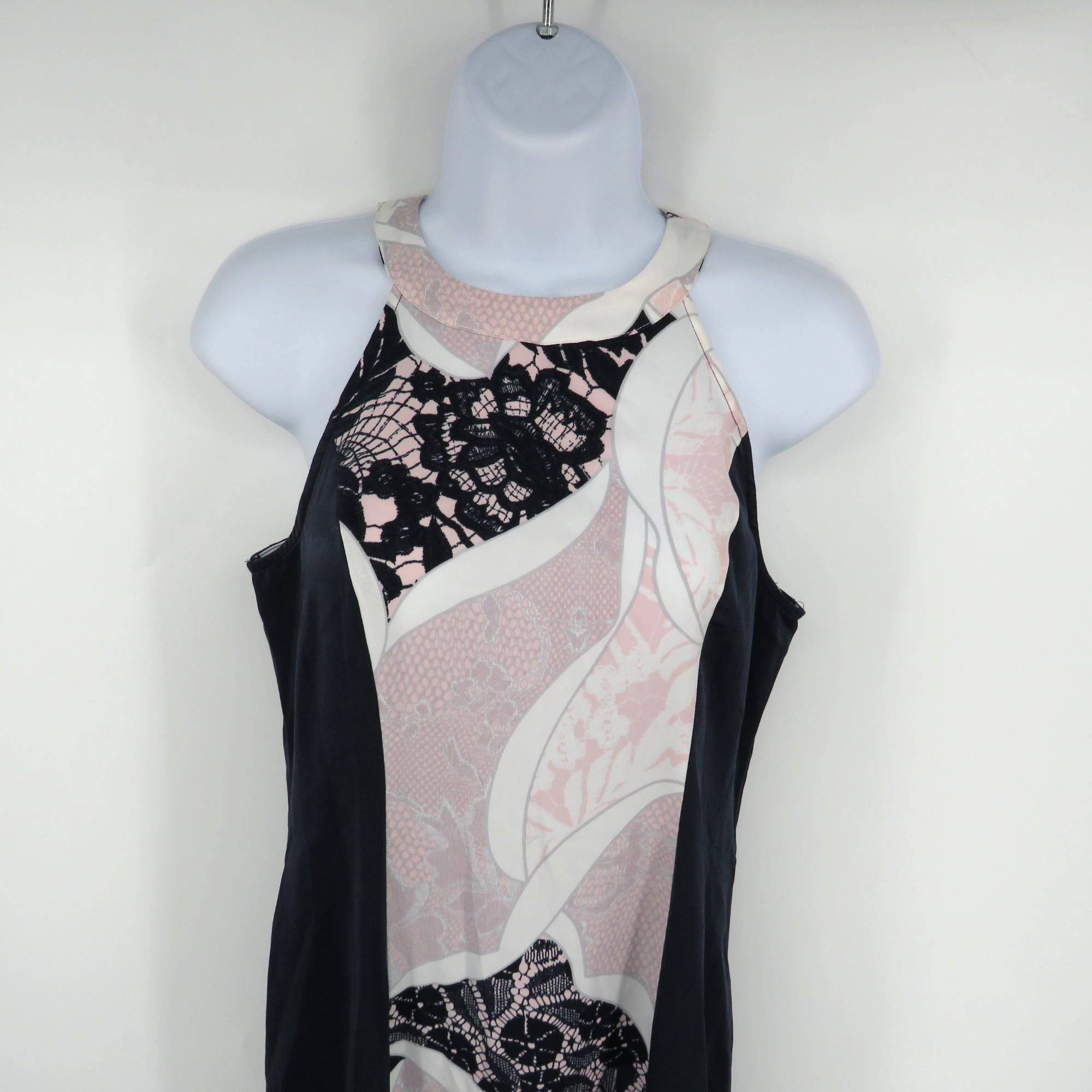 Bar III Bar III Women's Sleeveless Maxi Dress Blue & Pink Lace Patte Size XS / US 0-2 / IT 36-38 - 3 Thumbnail