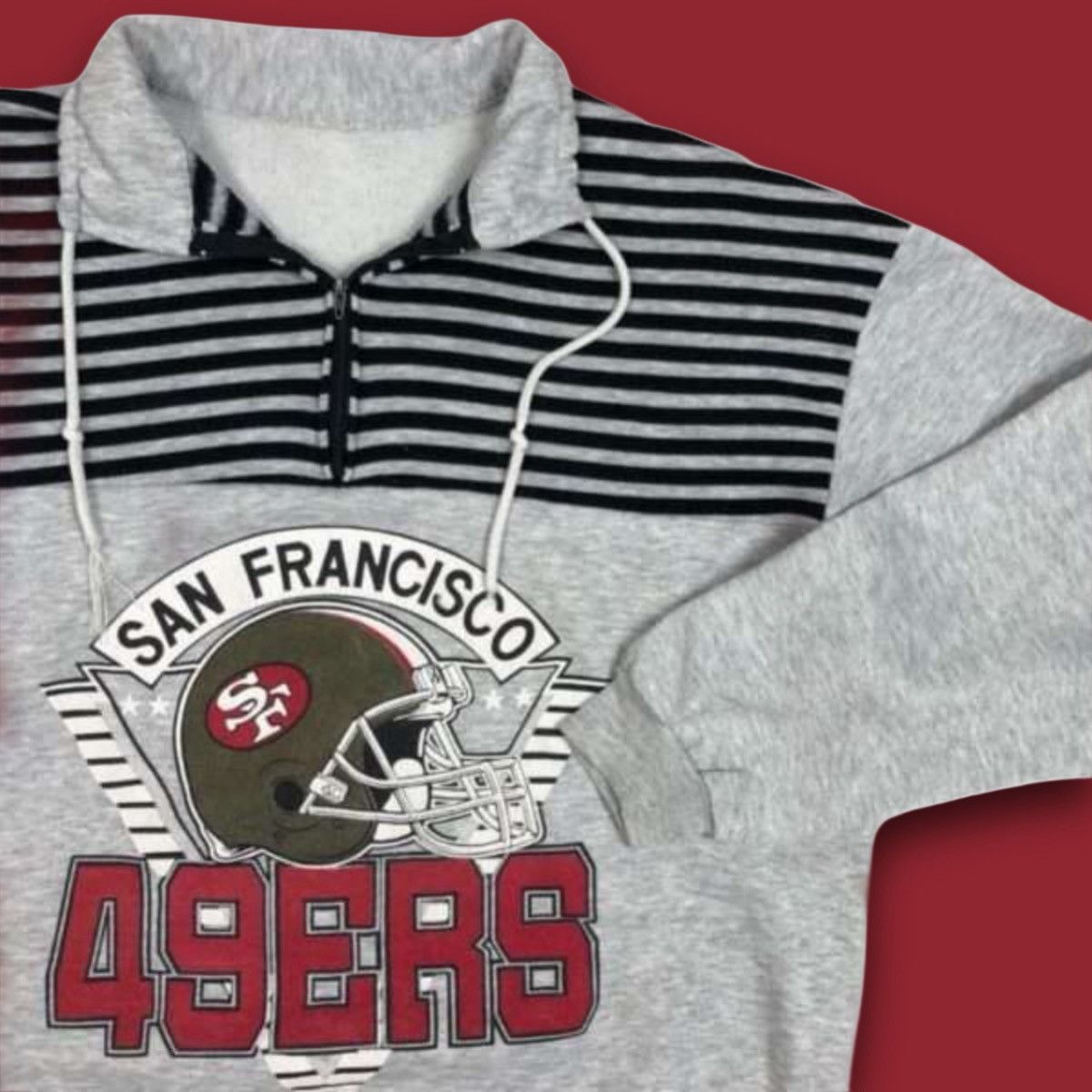 NFL vintage 90s 49ers san francisco zip sweater super bowl Size US XL / EU 56 / 4 - 2 Thumbnail