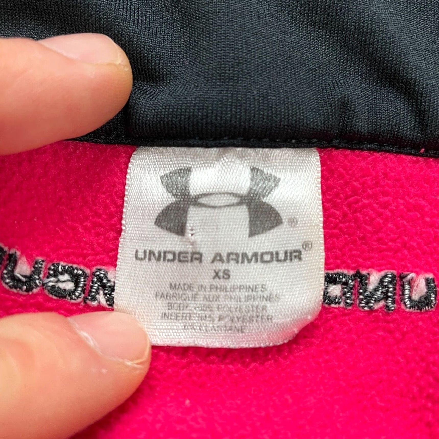 Under Armour Under Armour Fleece Jacket Womens XS Red Black Full Zip Pocket High Neck Outdoor Size M / US 6-8 / IT 42-44 - 3 Thumbnail