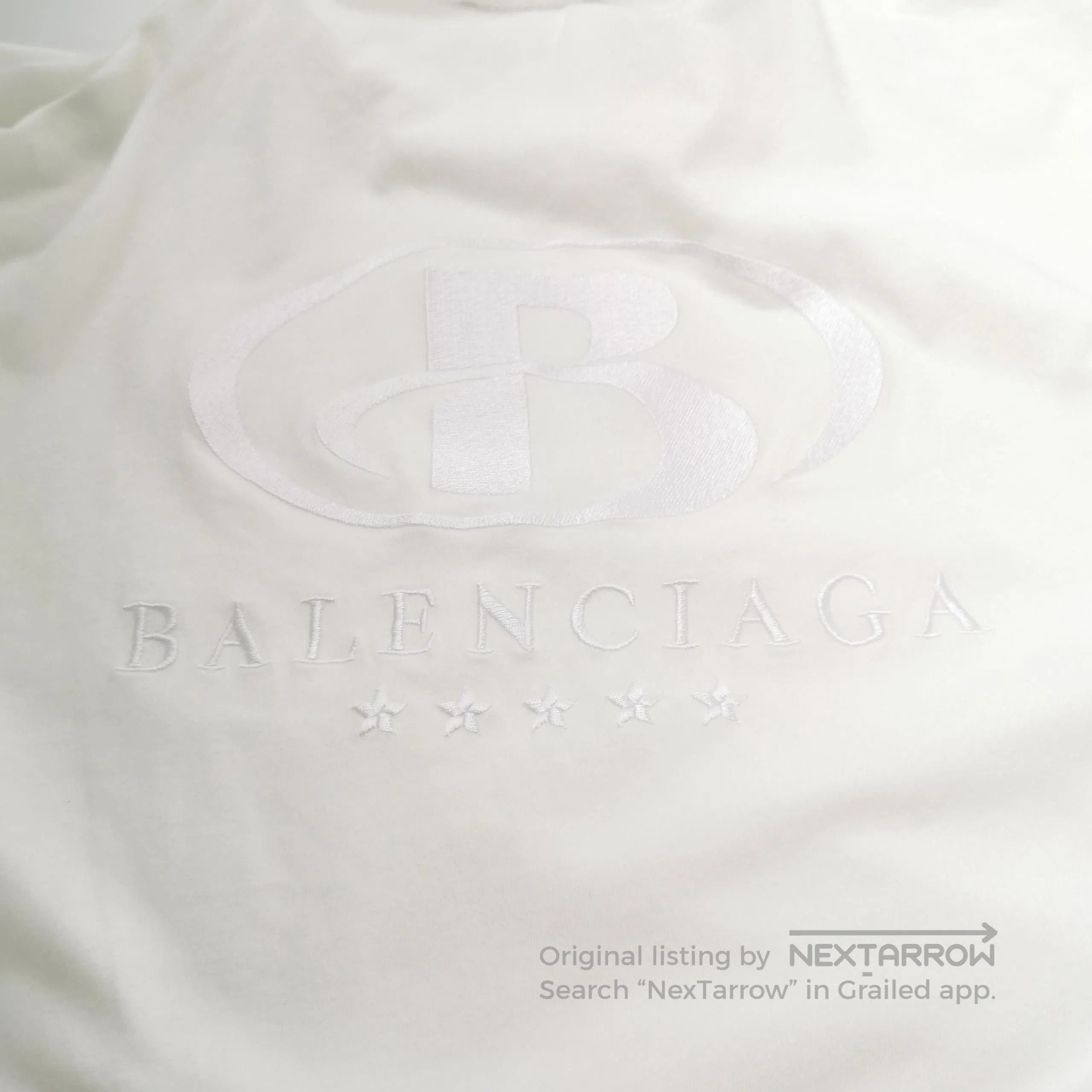 Balenciaga Balenciaga White Cotton Logo T. Size US S / EU 44-46 / 1 - 1 Thumbnail