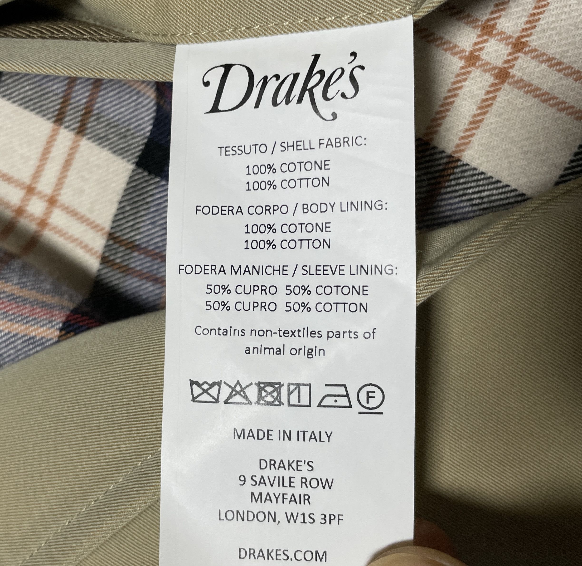 Drake's Drakes Cotton Raglan beige Rain Mac coat Size US S / EU 44-46 / 1 - 13 Thumbnail