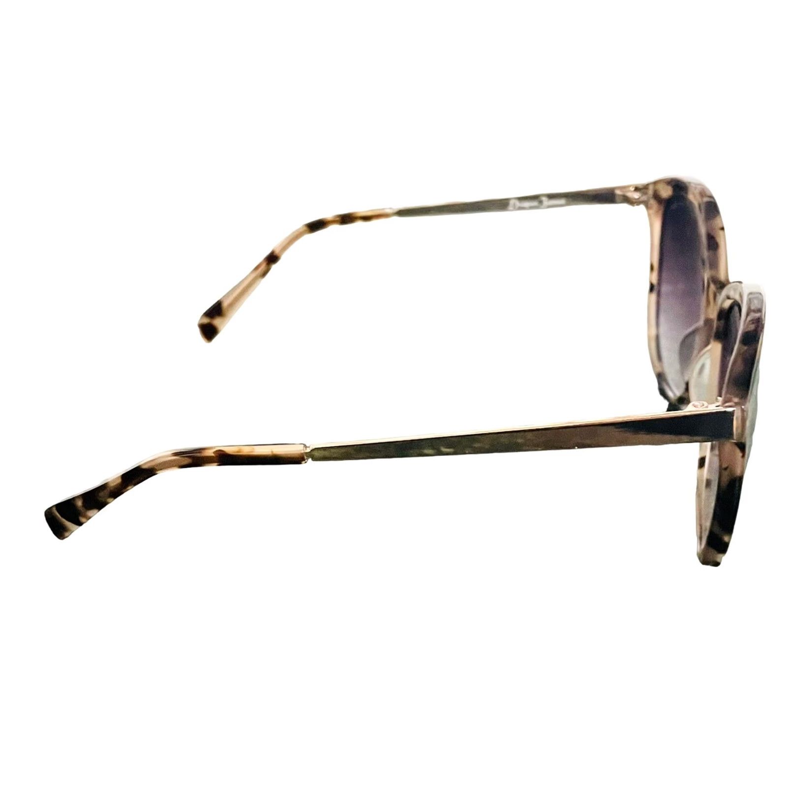 Vintage Draper James CHARLOTTE Tan Tortoise Tiger Designer Black Sunglasses SU001123 Womens Aviator Round UV 100% Gradient Lens Size ONE SIZE - 5 Thumbnail