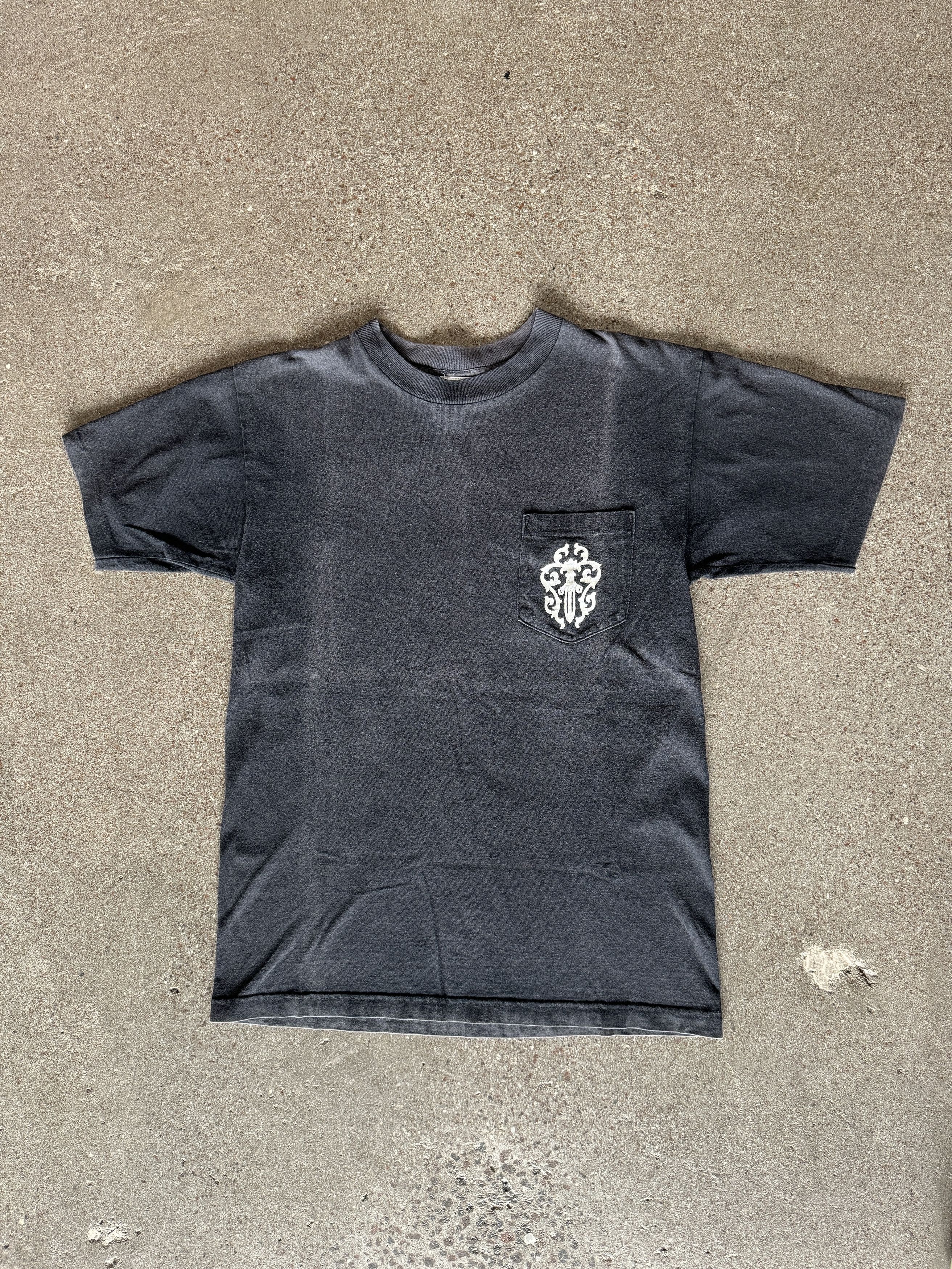 Pre-owned Chrome Hearts Vintage Sun Faded Dagger T Shirt In Black