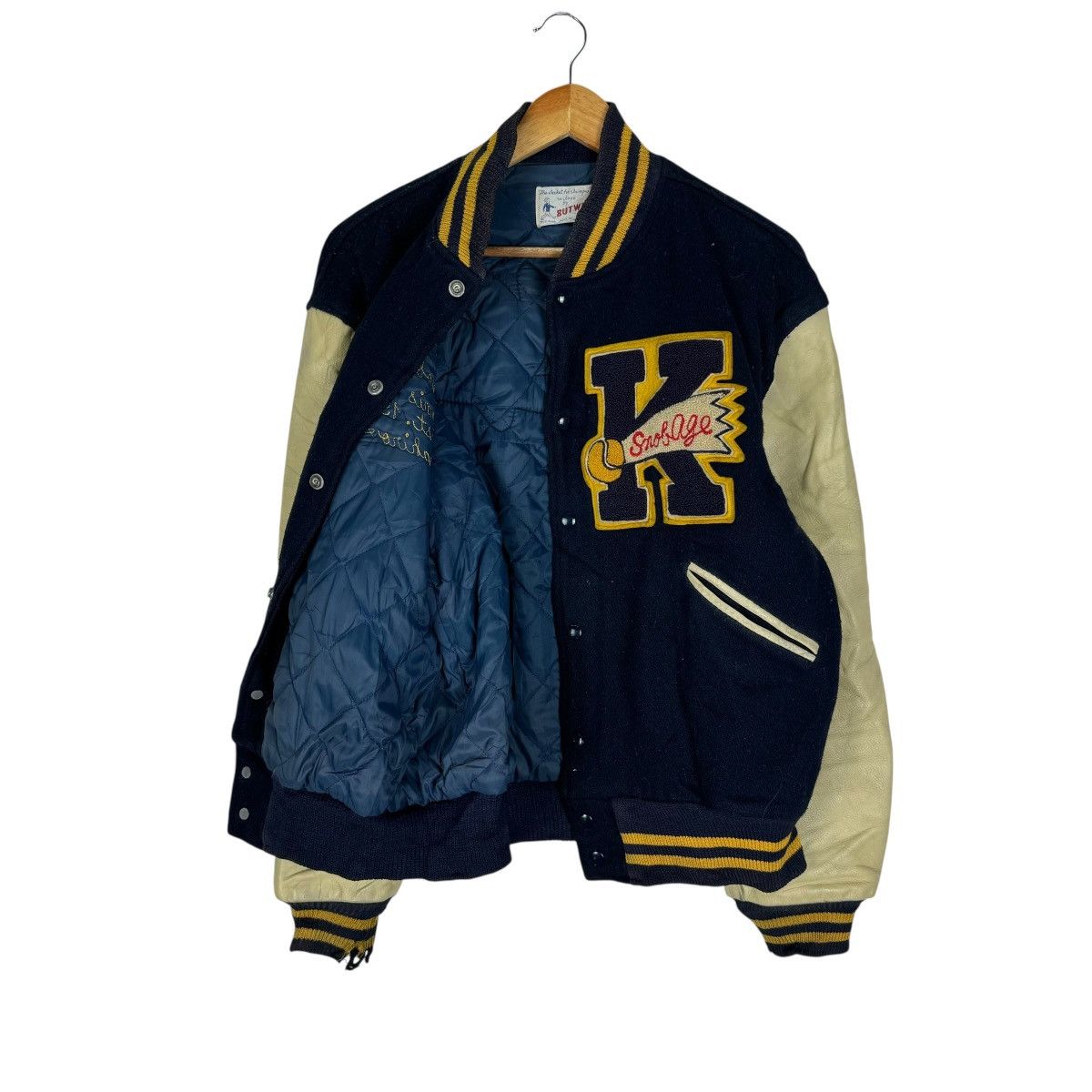 Vintage 🌟80s BUTWIN TENNIS CLUB LEATHER VARSITY JACKET Size US M / EU 48-50 / 2 - 11 Thumbnail