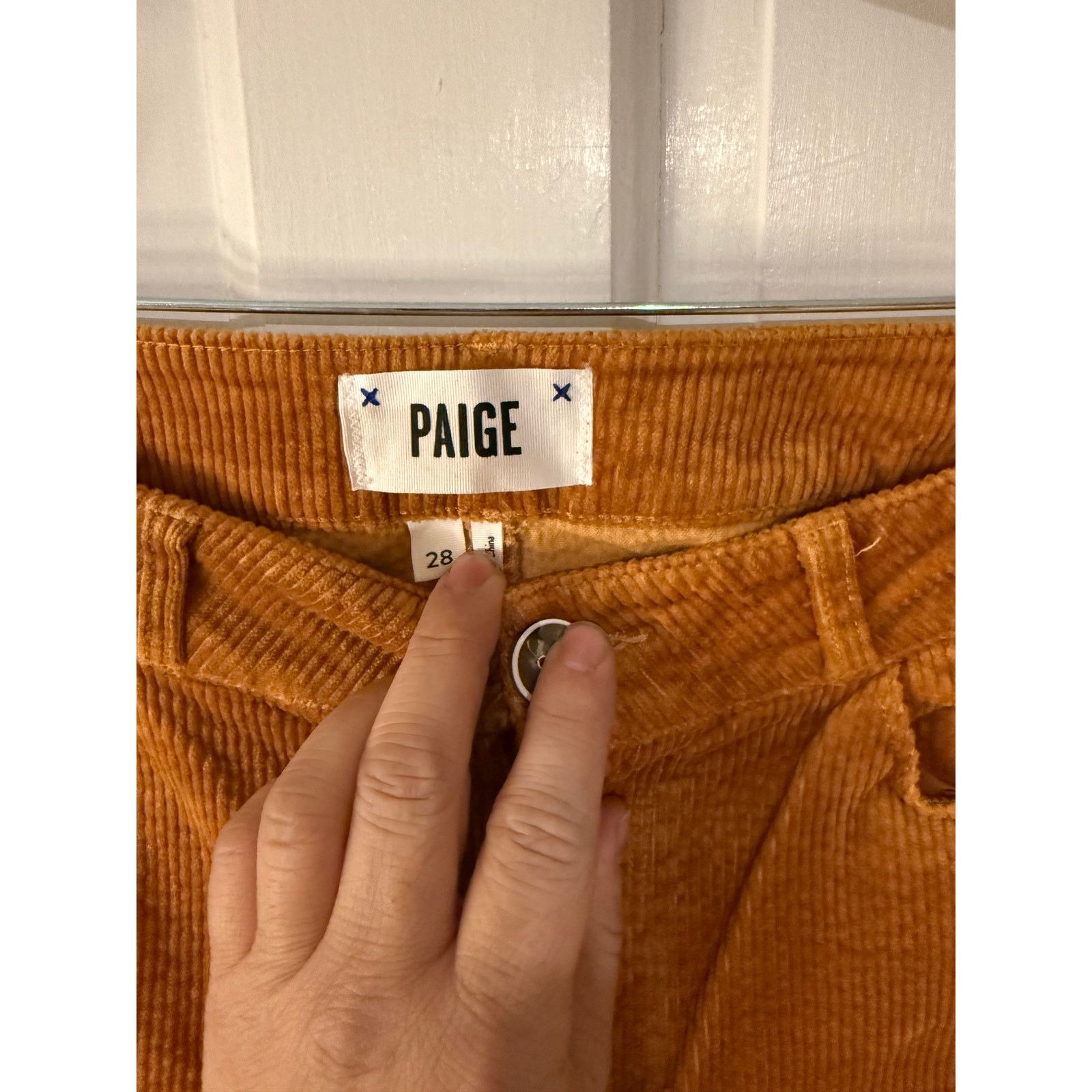 Paige Paige Burnt Orange Corduroy Jeans Huxton Ankle size 28 Size 28" / US 6 / IT 42 - 6 Thumbnail