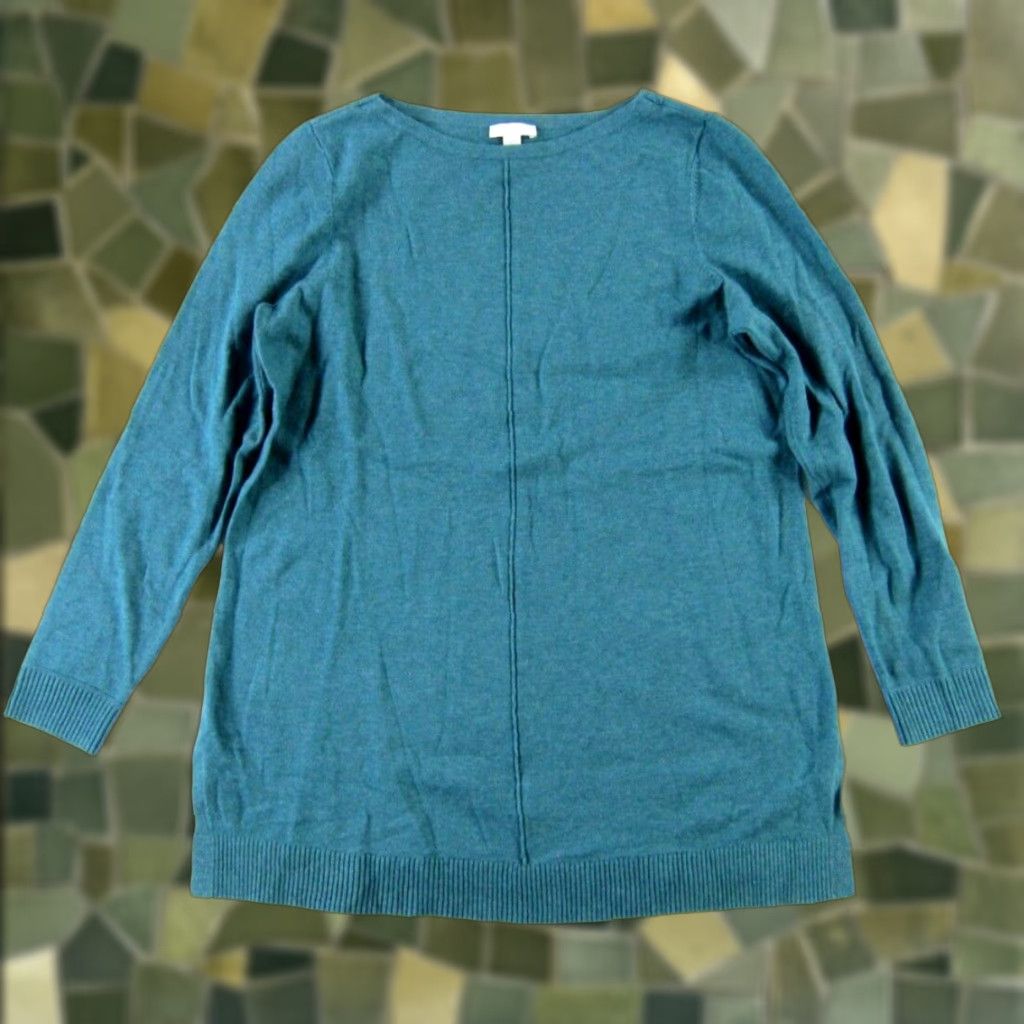 J. Jill J. Jill Green Cotton Stretch Tight Knit Long Sleeve High Neck Sweater Small Shirt Womens Size S / US 4 / IT 40 - 1 Thumbnail