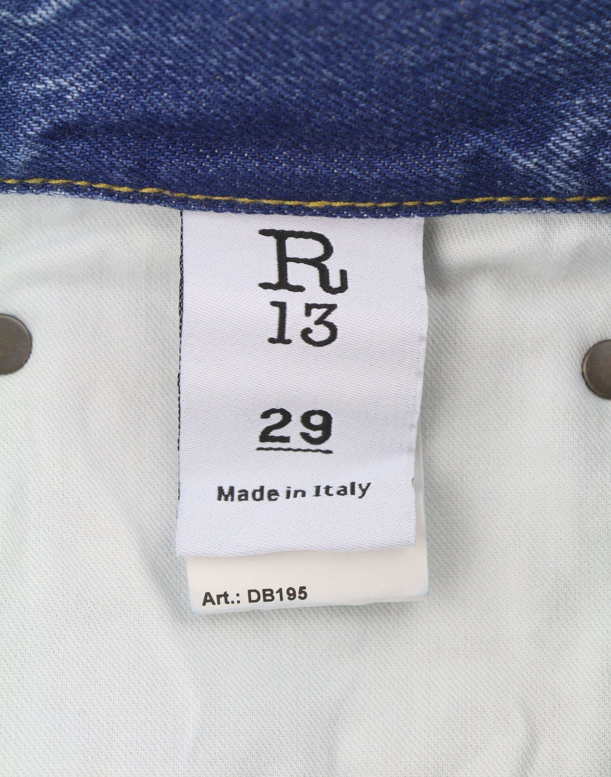 R13 CUFFED X-BF 29 Jasper Faded Denim 87200 Size 29" - 8 Thumbnail