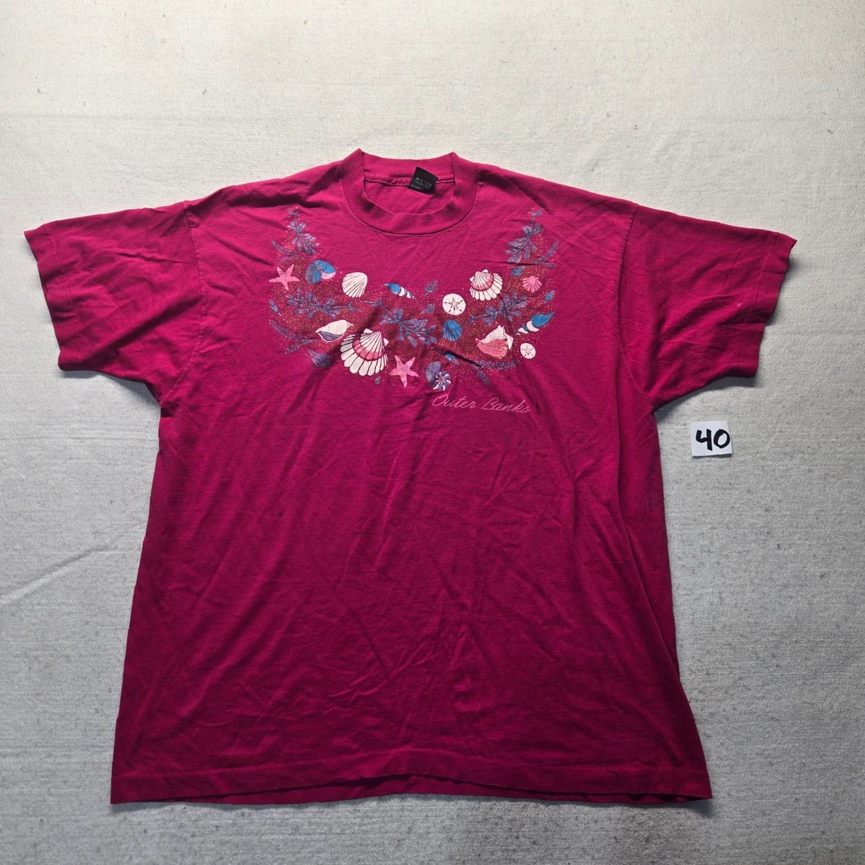 Vintage VINTAGE Unbranded Women's T-Shirt OBX Outer Banks NC Floral Short Sleeve Pink Cotton Blend 2XL Summer Casual Size XXL / US 16-18 / IT 52-54 - 2 Thumbnail