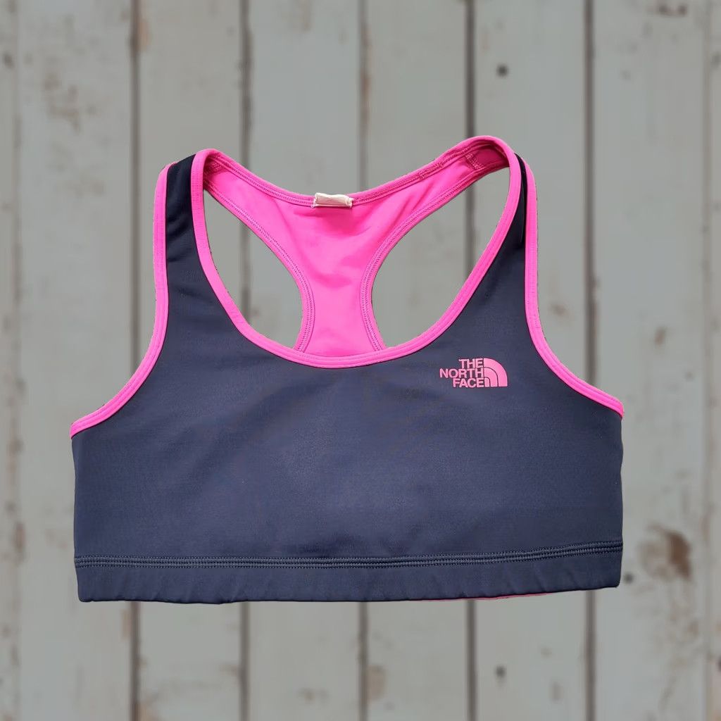The North Face The North Face Reversible Sports Bra Womens S Gray Hot Pink Racerback Active Gym Size ONE SIZE - 1 Thumbnail