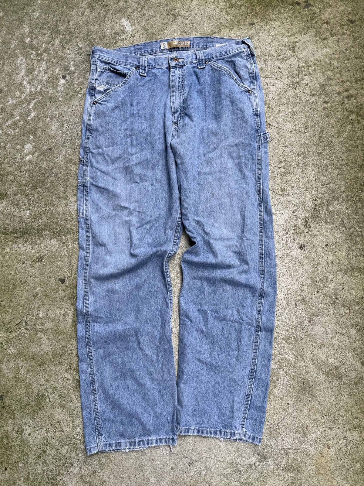 Vintage Faded Light Wash Lee Thrashed Carpenter Jeans ERD Grunge Size US 36 / EU 52 - 1 Thumbnail