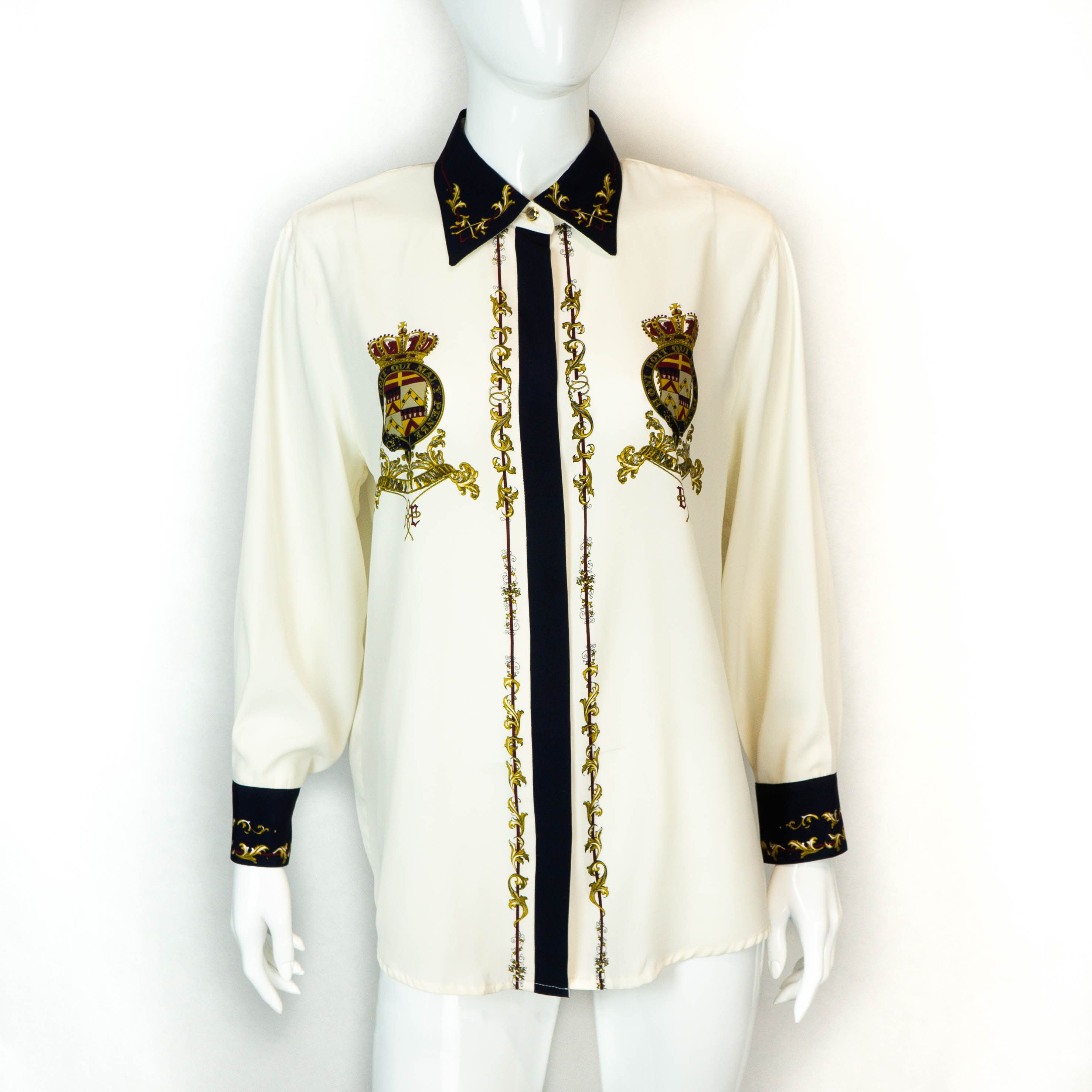 BURBERRY Women Shirt Honi soit qui mal y pense Beige Vintage