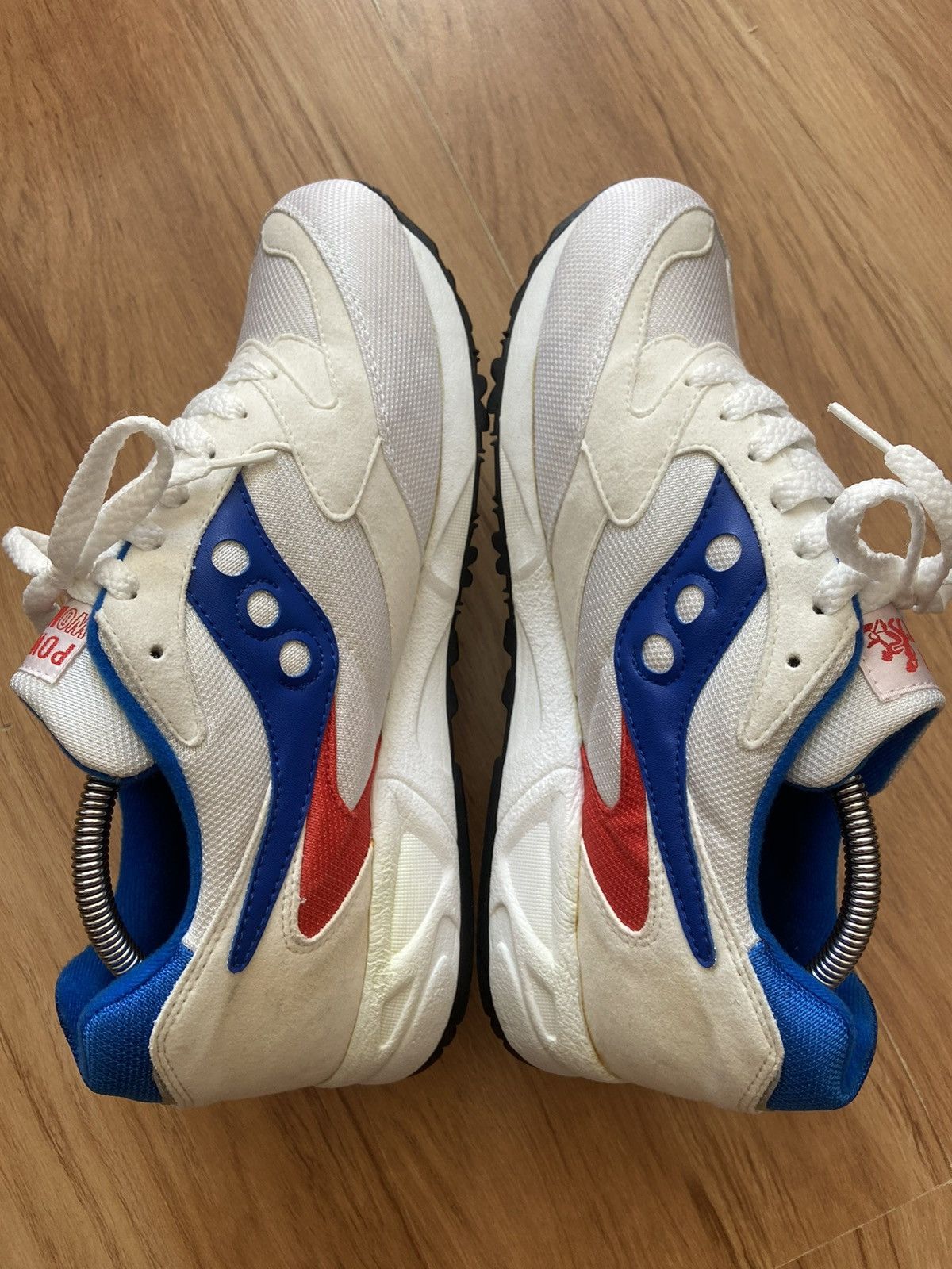 Saucony Saucony Retro Running Sneakers White Blue Red Low Top Size US 11 / EU 44 - 4 Thumbnail