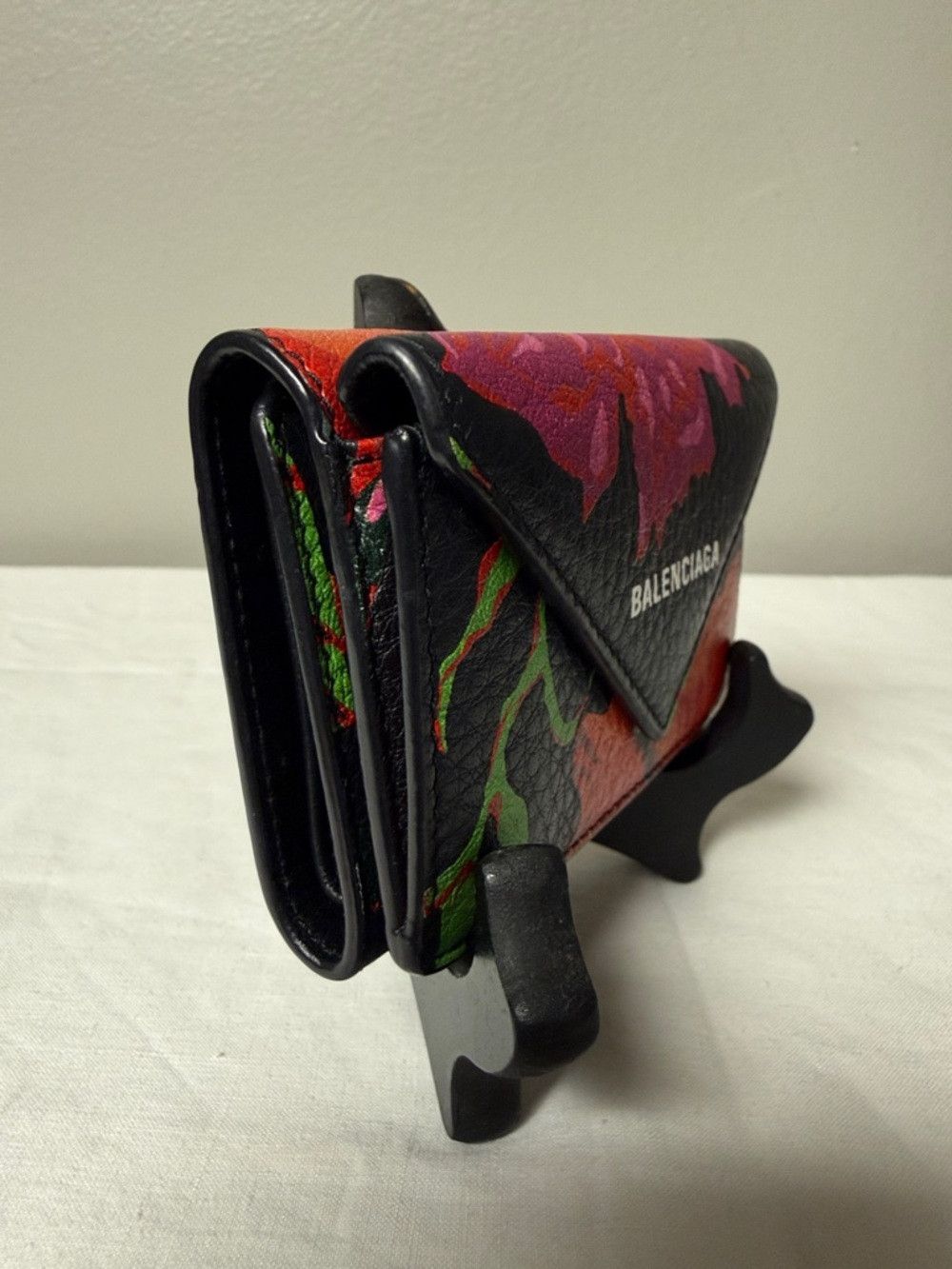 Balenciaga BALENCIAGA Everyday Mini Papier Floral Trifold Wallet Leath Size ONE SIZE - 4 Thumbnail