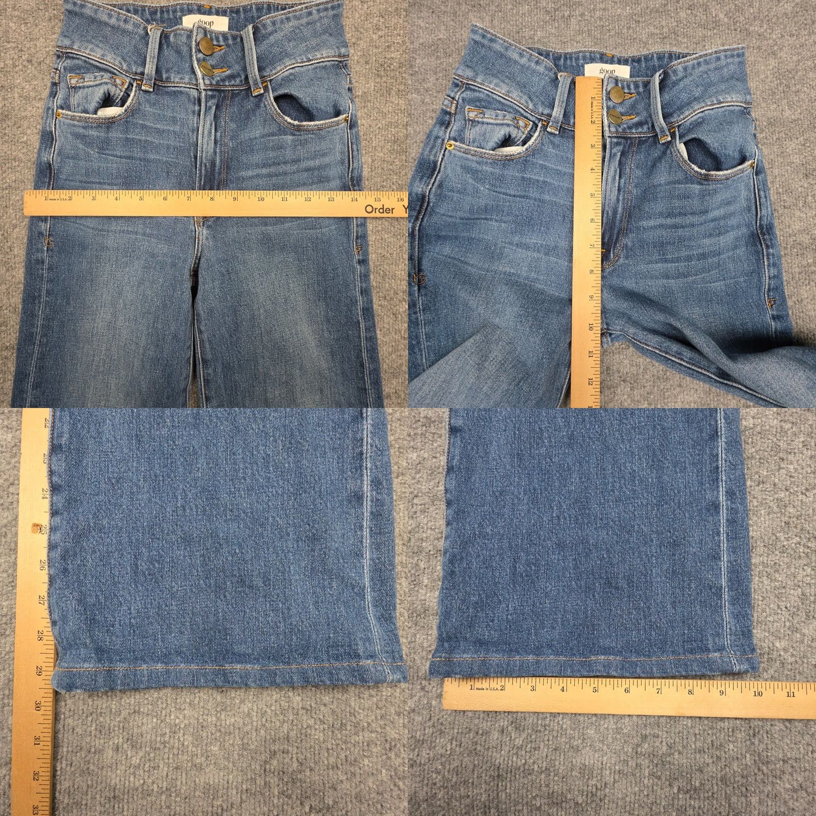 Frame GOOP x FRAME High-Rise Flare Jeans Women's 24 Blue Wide-Leg Stretch Jeans Regular Inseam 29"} Size 40" / US 18 - 9 Thumbnail