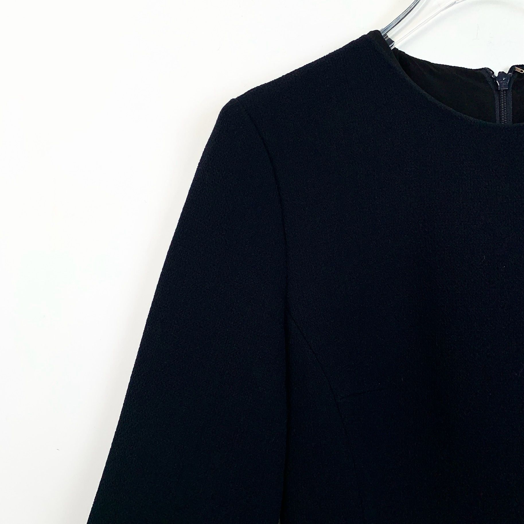Dior Christian Dior Black Virgin Wool Round-Neck 3/4 Sleeve Dress Size XS / US 0-2 / IT 36-38 - 5 Thumbnail