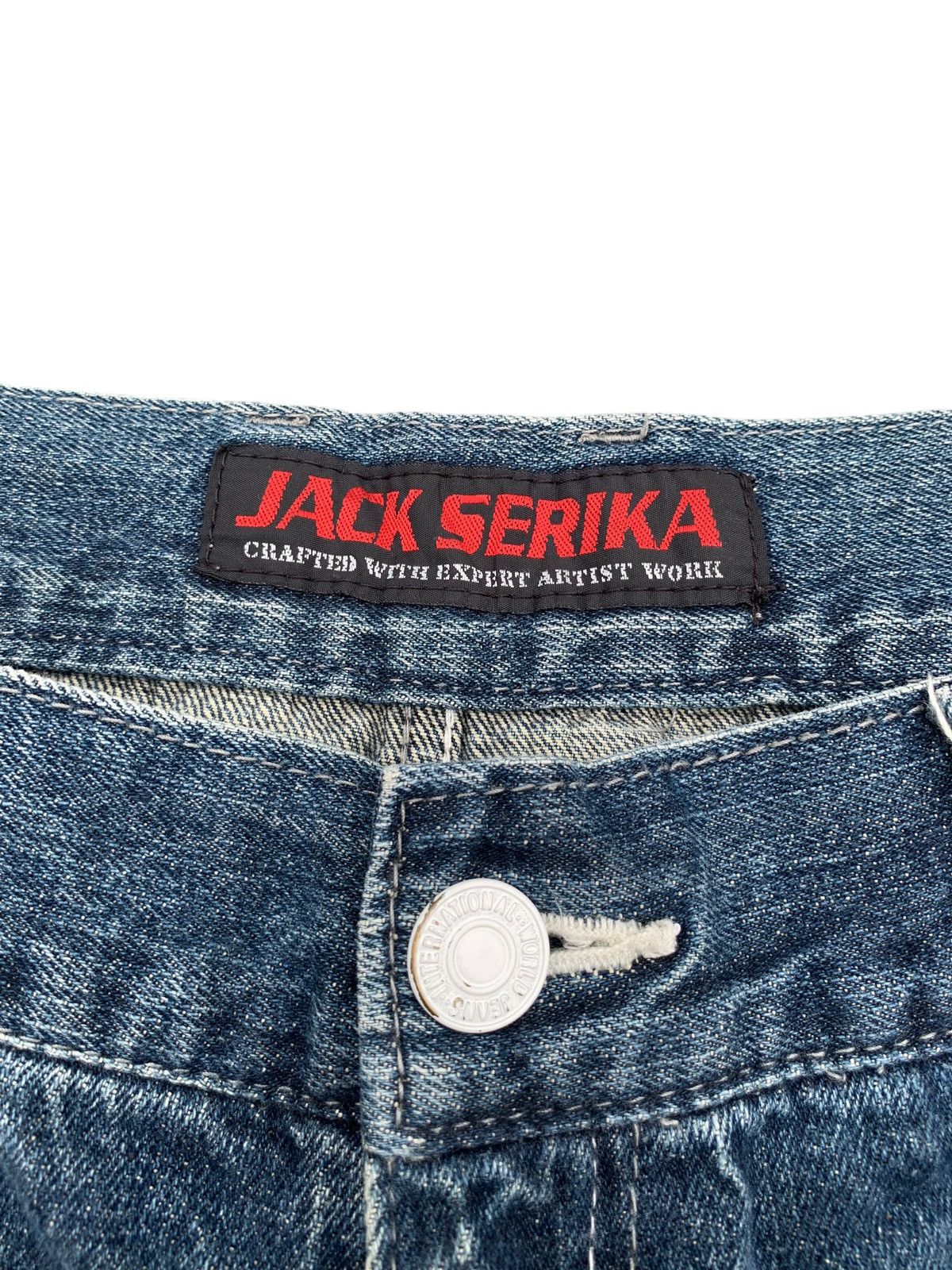 Tornado Mart FLARE JACK SERIKA DOUBLE WAIST WING PUNK DISTRESSED DENIM Size US 32 / EU 48 - 15 Thumbnail