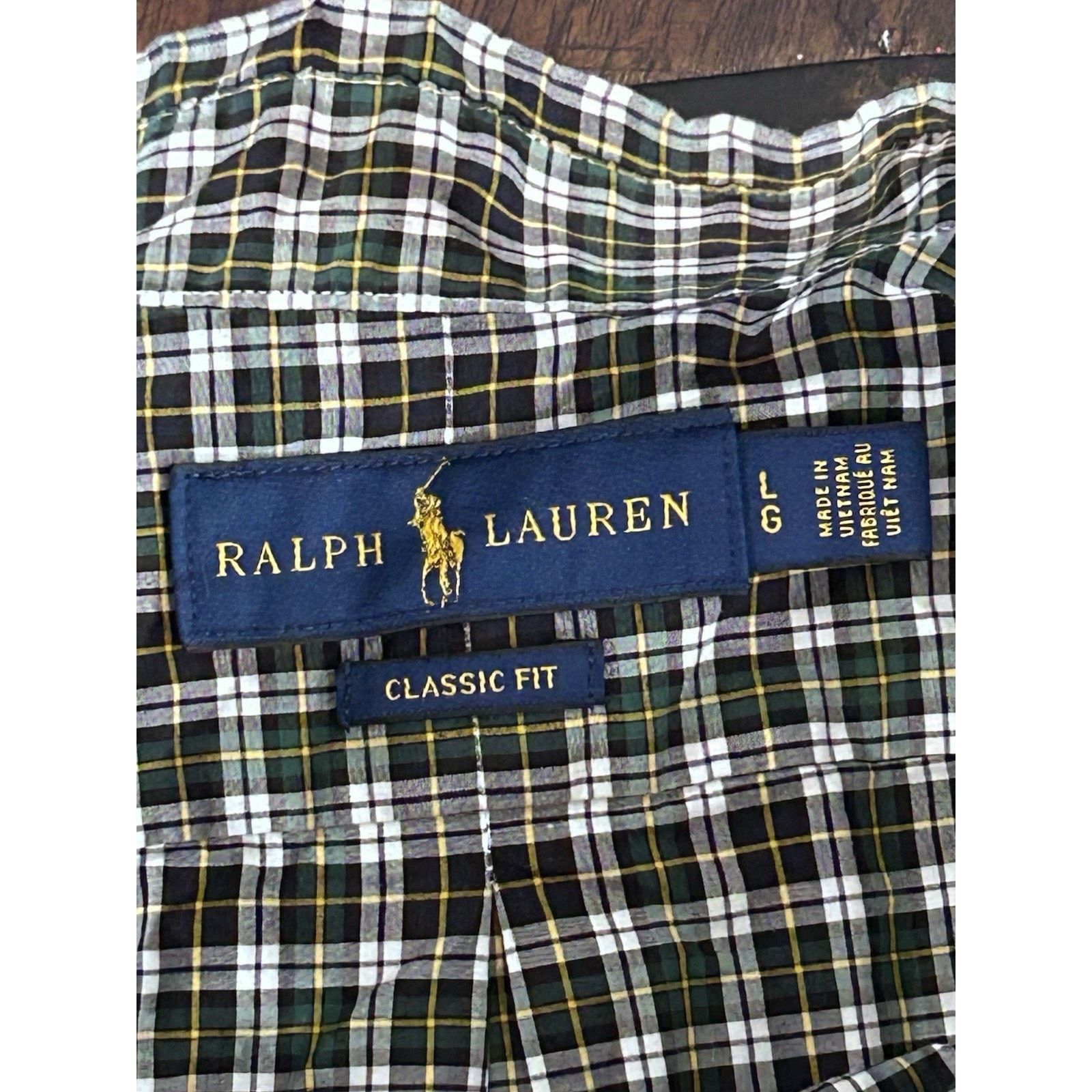 Ralph Lauren ralph lauren classic fit button shirt Lrge Green Black Plaid Size US L / EU 52-54 / 3 - 3 Thumbnail