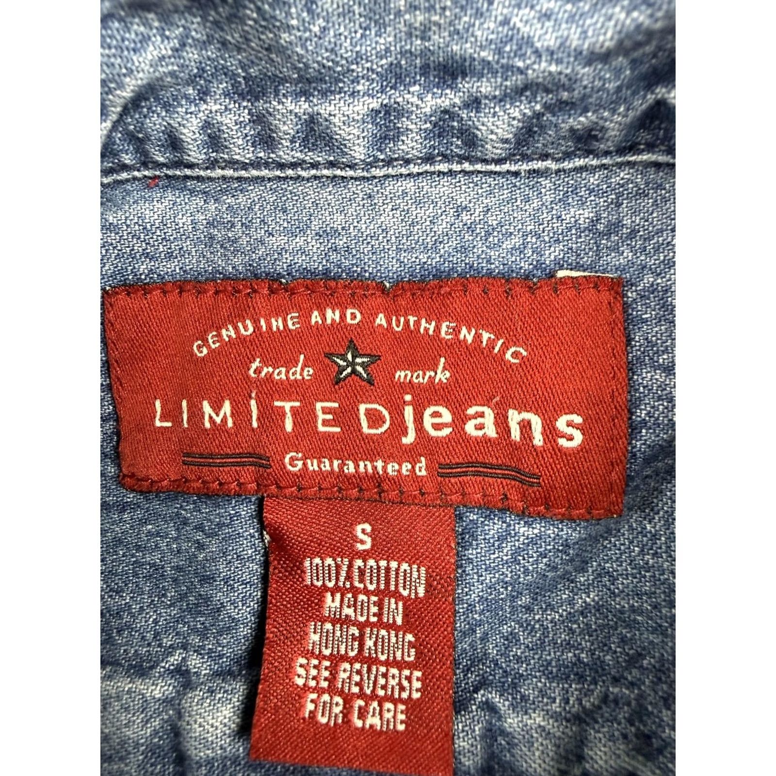 Denime VINTAGE LIMITEDjeans Button-Up Shirt Womens Small Blue Denim Long Sleeve Casual Size S / US 4 / IT 40 - 3 Thumbnail