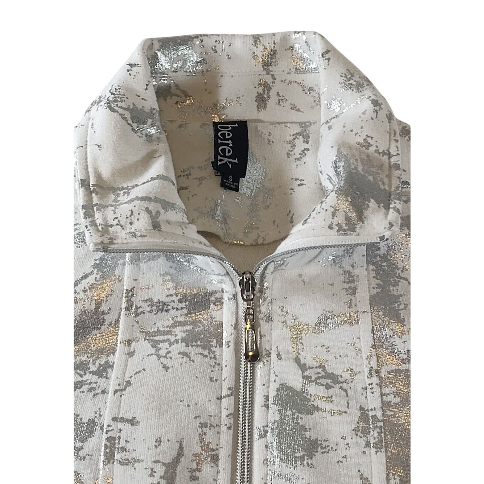 Other berek Metallic Full Zip Jacket White Silver Gold Small Size S / US 4 / IT 40 - 10 Thumbnail