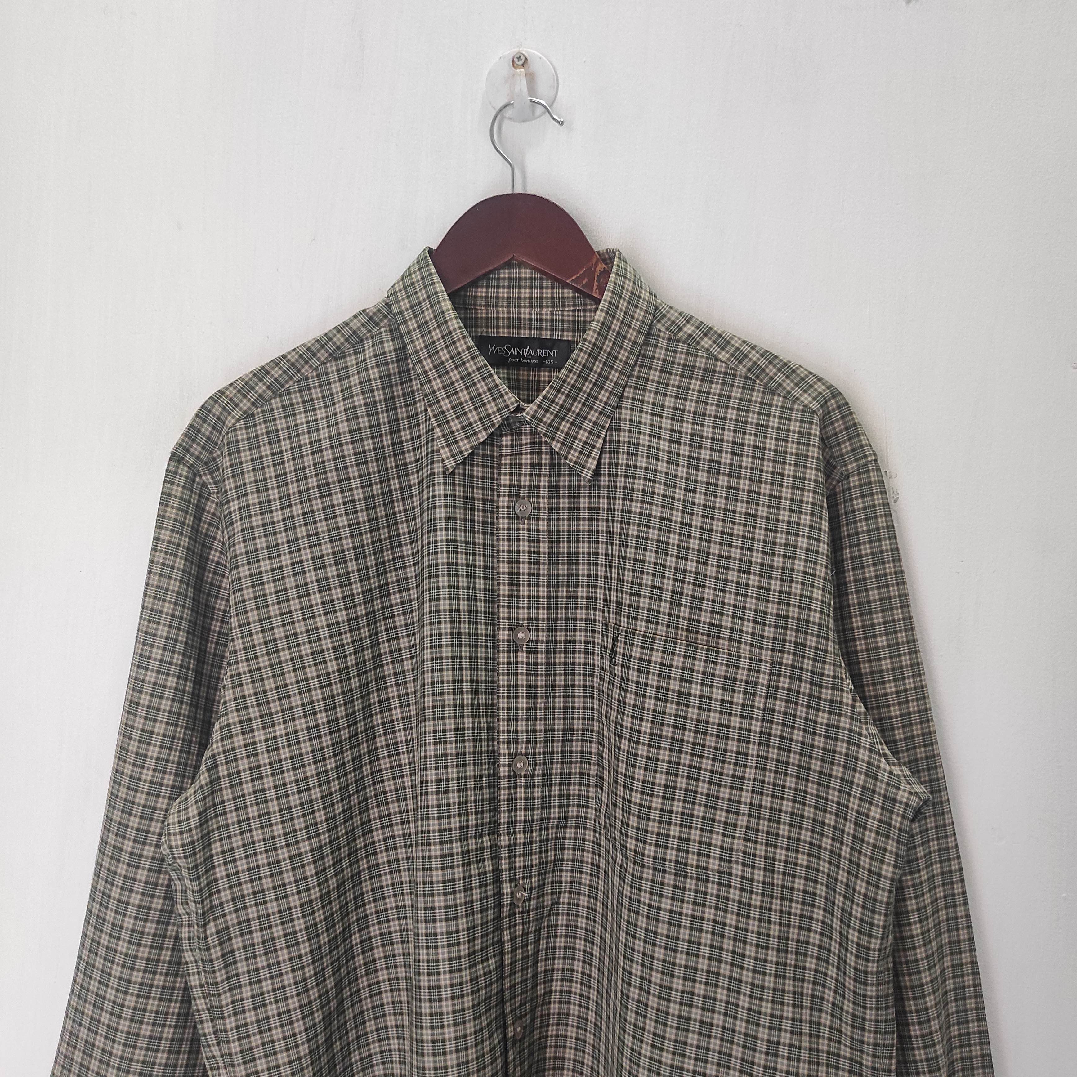Yves Saint Laurent YSL Yves Saint Laurent Check Plaid Single Pocket Shirt Size US L / EU 52-54 / 3 - 3 Thumbnail