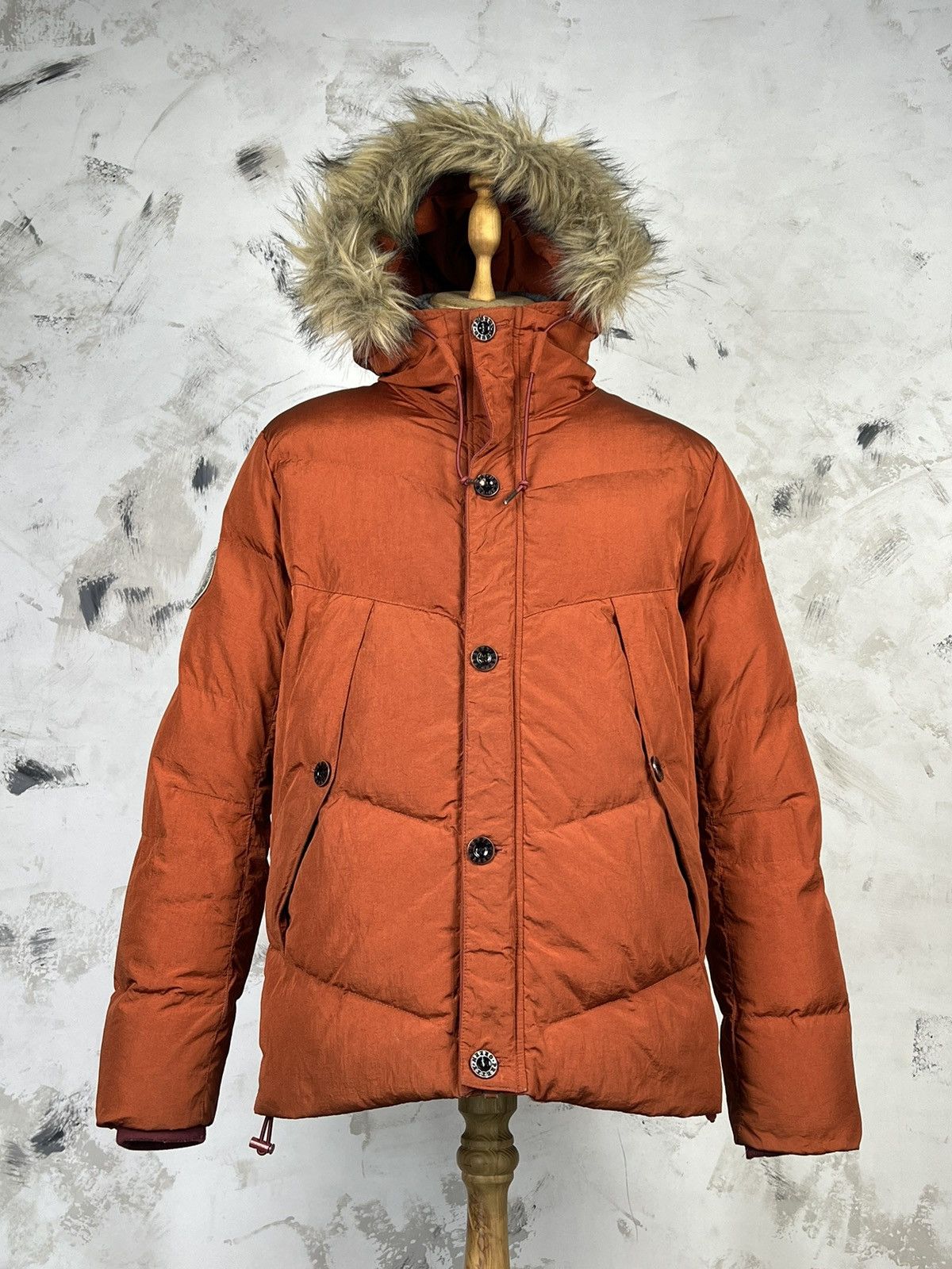 Pretty Green Pretty Green Orange Bomber Jacket Fur Hood Size S - M Size US S / EU 44-46 / 1 - 2 Thumbnail