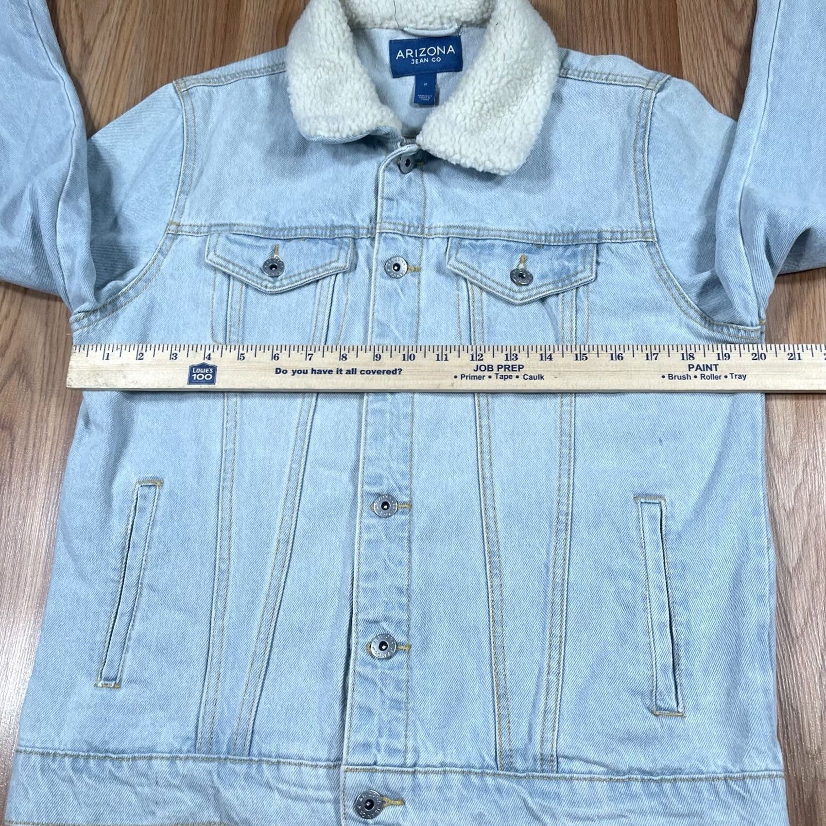 Vintage Arizona Jean Co Denim Jacket Mens M Medium Blue 100% Cotton Trucker Jacket Size US 31 - 6 Thumbnail