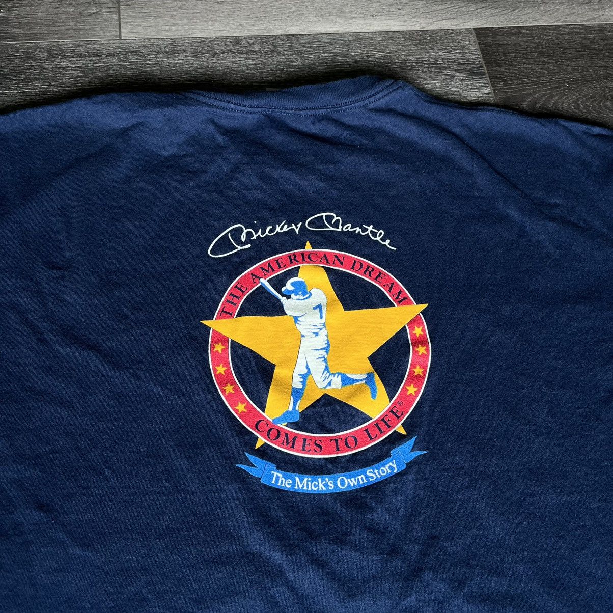 Vintage Vintage 90s Mickey Mantle Baseball Star Graphic Logo T Shirt Size US XXL / EU 58 / 5 - 1 Thumbnail