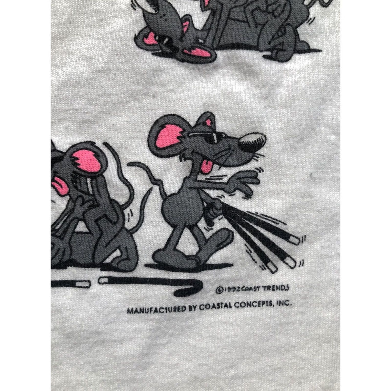 Vintage VINTAGE Coastal Concepts T-Shirt Gray Crew Neck Short Sleeve 1990s XL Men 80s 90s Blind Mice Logo Single Stitch Cotton Knit US Made Shirt Size US XL / EU 56 / 4 - 6 Thumbnail