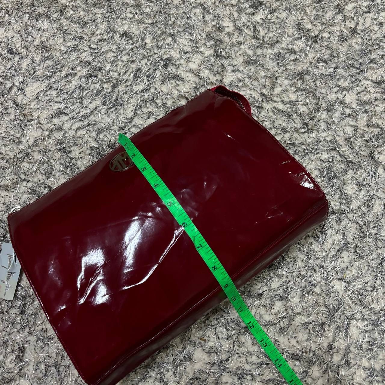 Thierry Mugler Vintage Thierry Mugler Burgundy Patent Leather Clutch Bag Size ONE SIZE - 16 Thumbnail