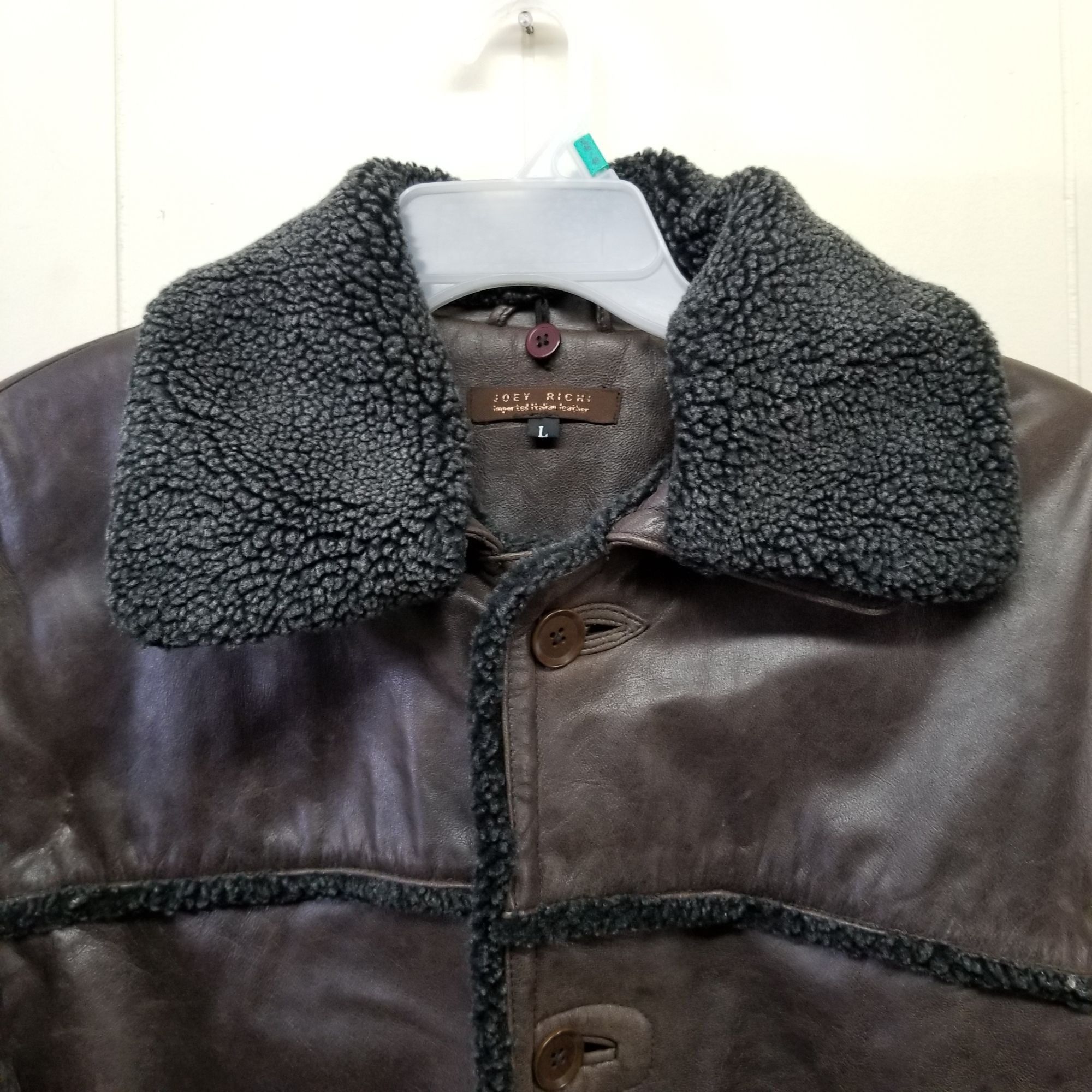 Other Joey Richi L Brown Italian Leather Jacket Coat Shearling Lin Size US L / EU 52-54 / 3 - 7 Thumbnail