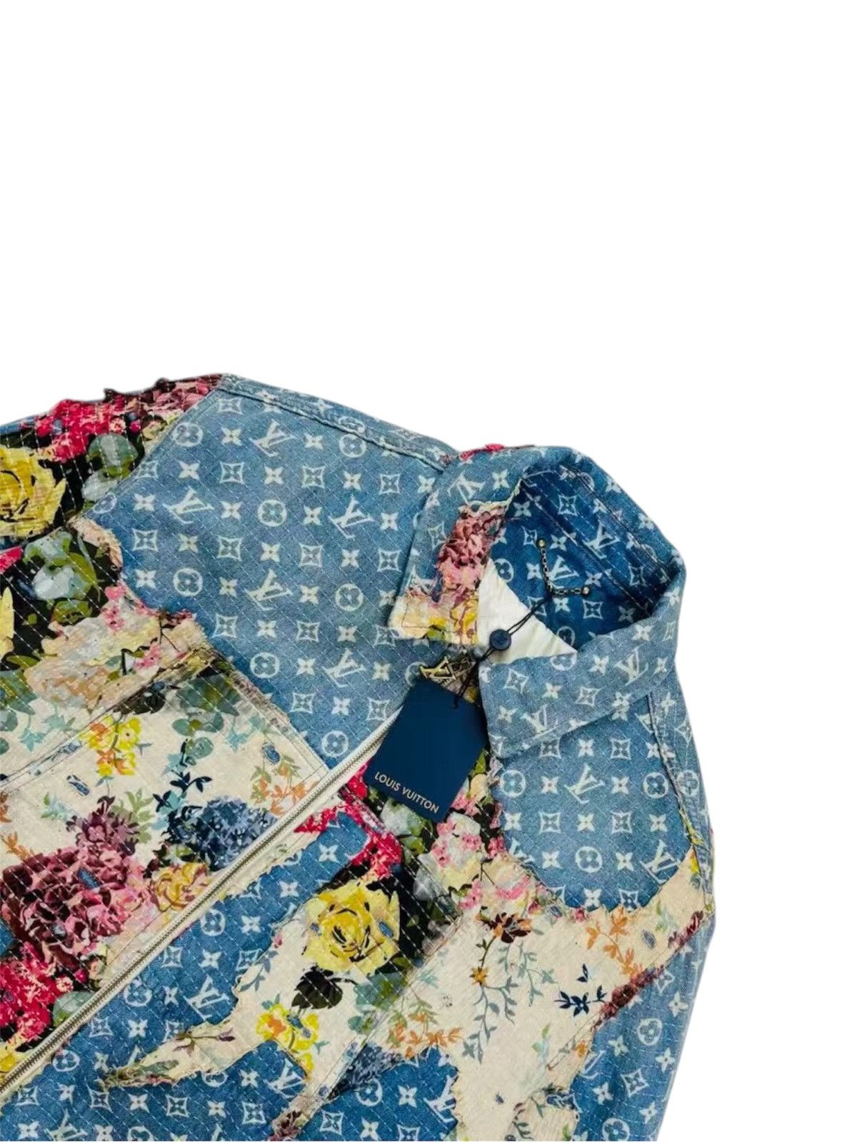 Louis Vuitton Louis Vuitton 48 Destroyed Floral Monogram Denim Jacket Size US M / EU 48-50 / 2 - 3 Thumbnail
