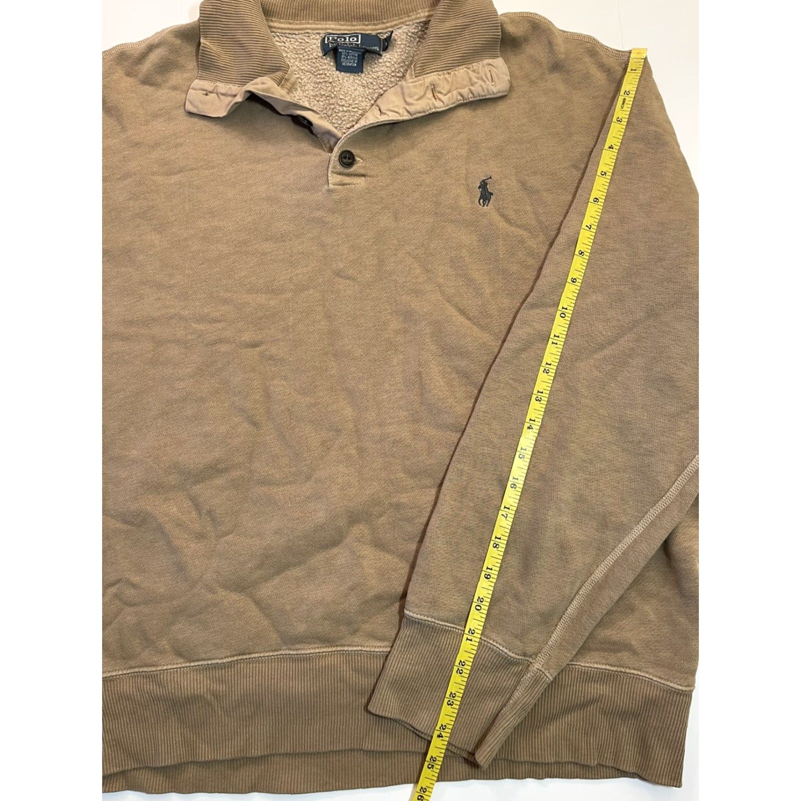 Polo Ralph Lauren VINTAGE Polo Ralph Lauren Sweater Adult XL Brown 1/4 Button Pullover Knit Long Sleeve Pony Logo 90s Mens Size US XL / EU 56 / 4 - 7 Thumbnail