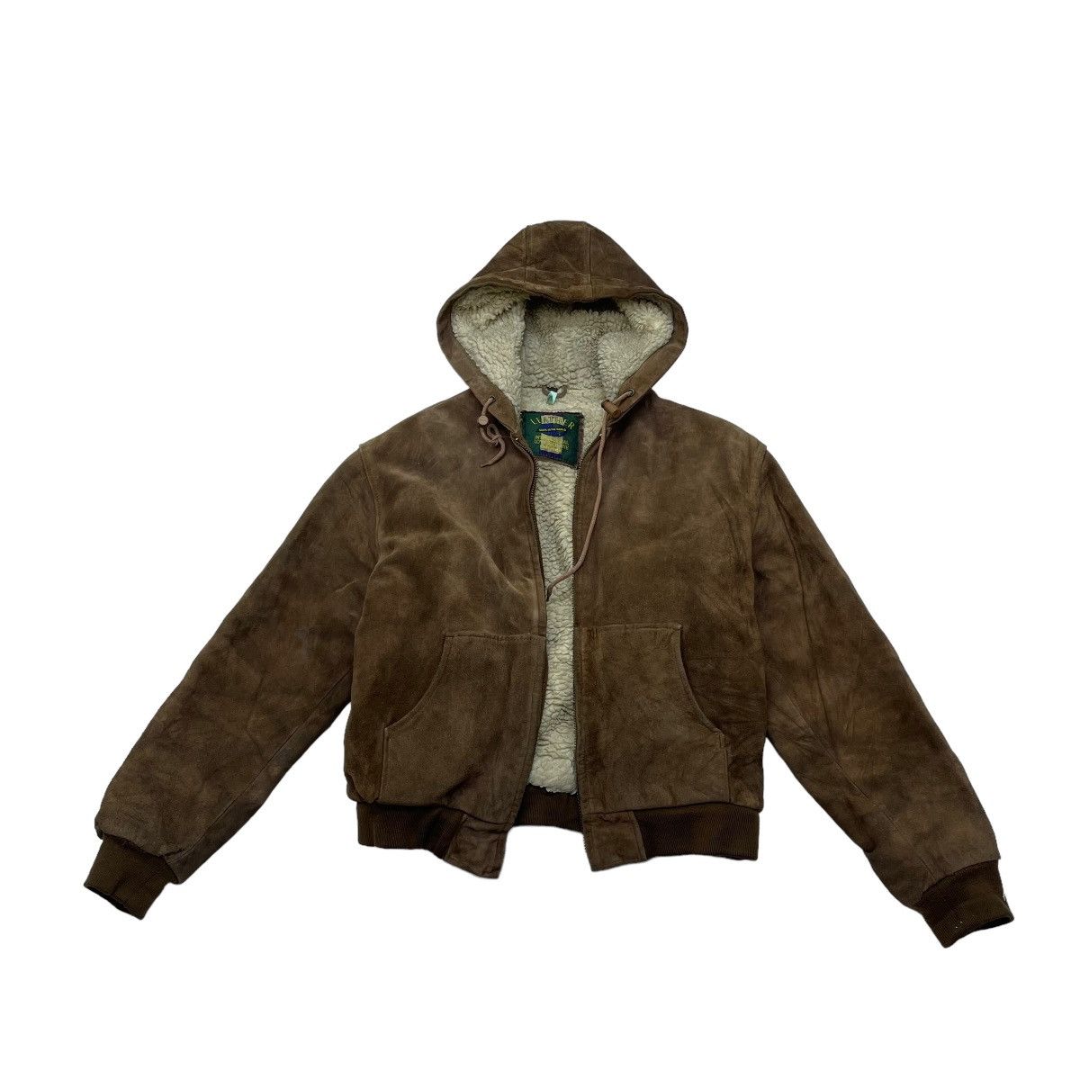 Japanese Brand × Vintage Vintage Japanese Brand Shearling Suede Leather Hooded Size US M / EU 48-50 / 2 - 1 Thumbnail