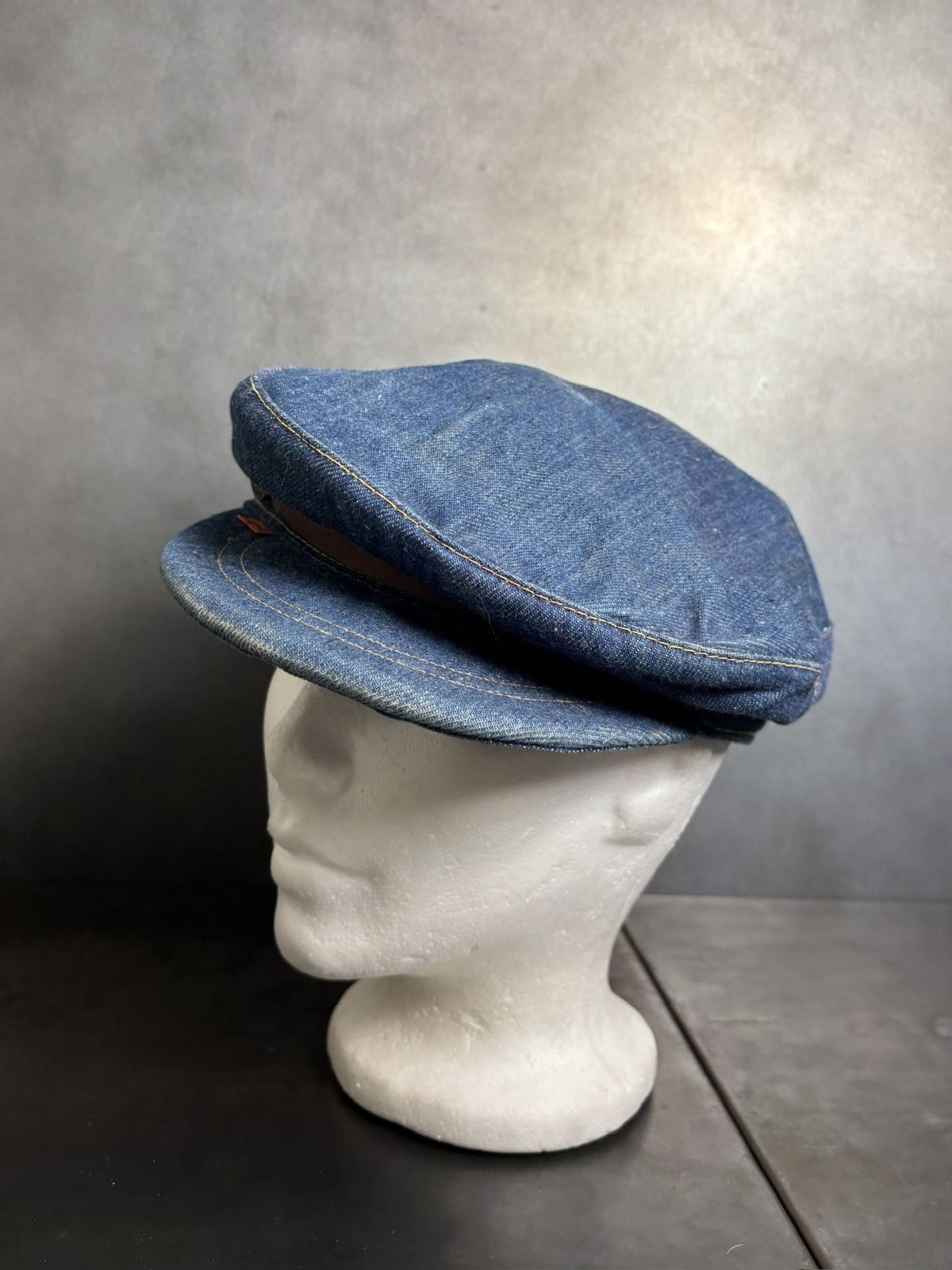 Levi's Vintage Levi's Orange Tab Hat 1970s Denim Newsboy Flatcap 70 Size ONE SIZE - 3 Thumbnail